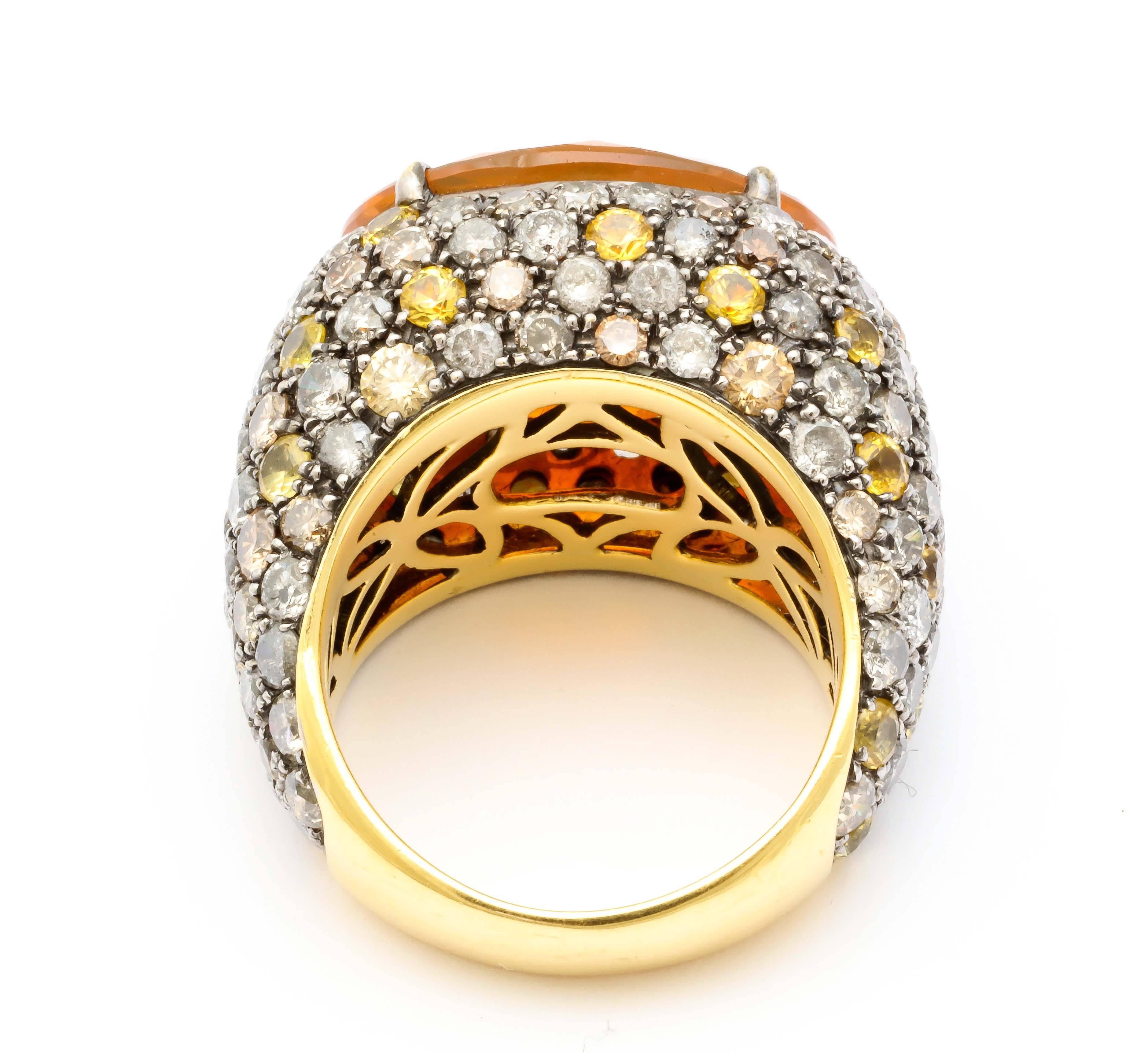 Women's  Fire Opal Gold Ring