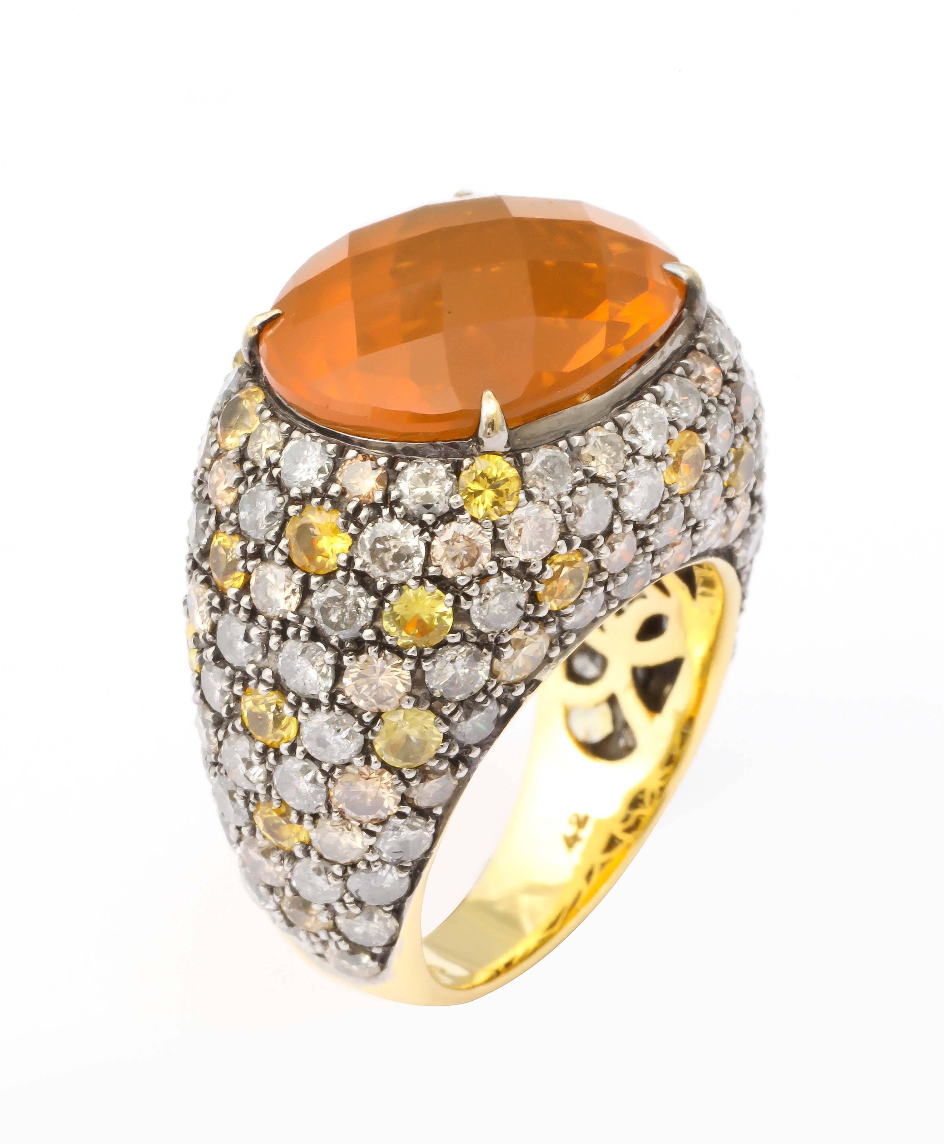  Fire Opal Gold Ring 1