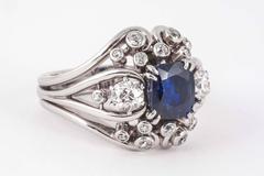 Chaumet Sapphire Diamond Platinum Dress Ring
