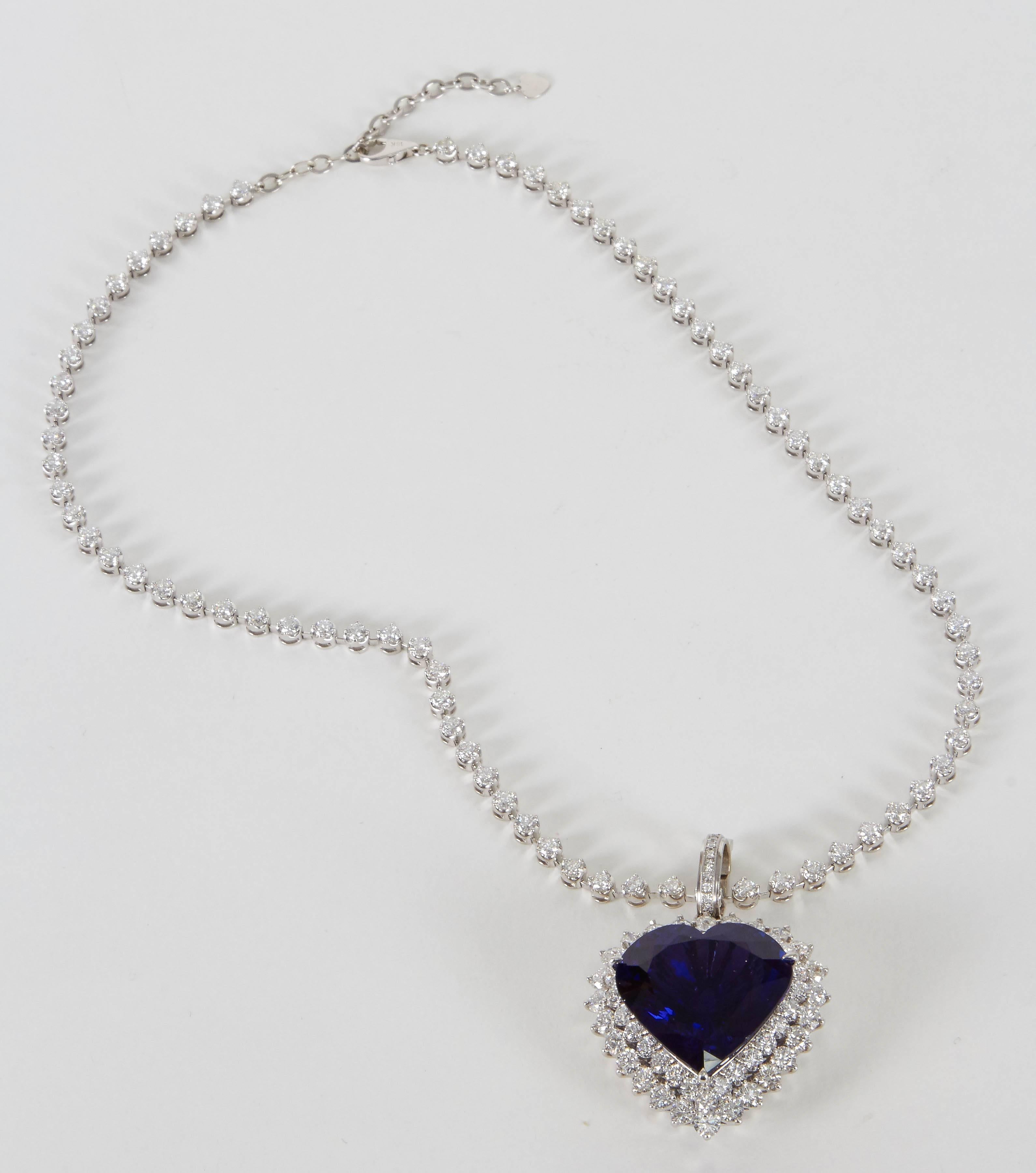 heart shaped tanzanite pendant