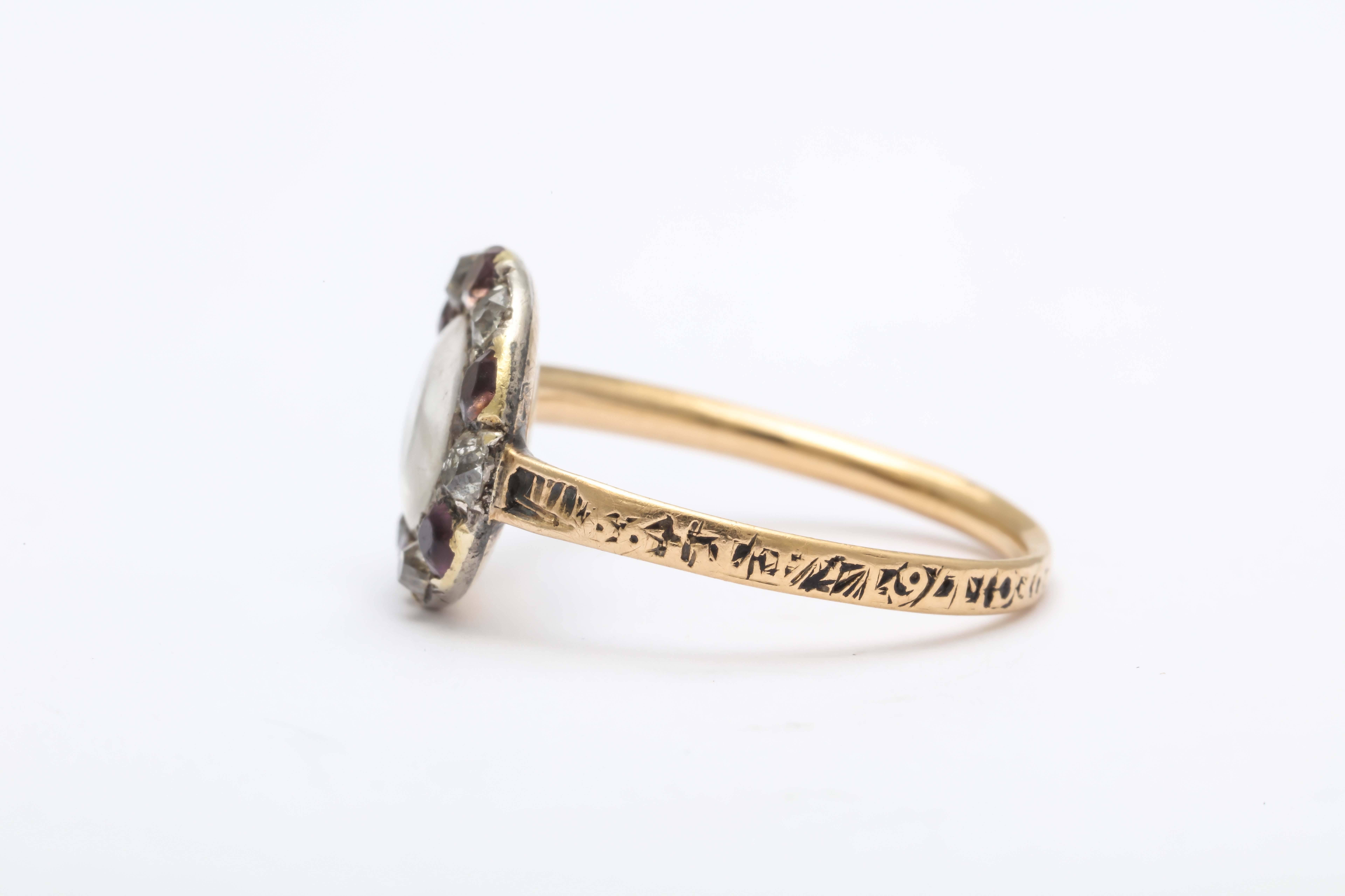 Women's Georgian Amethyst Diamond Gold Ring
