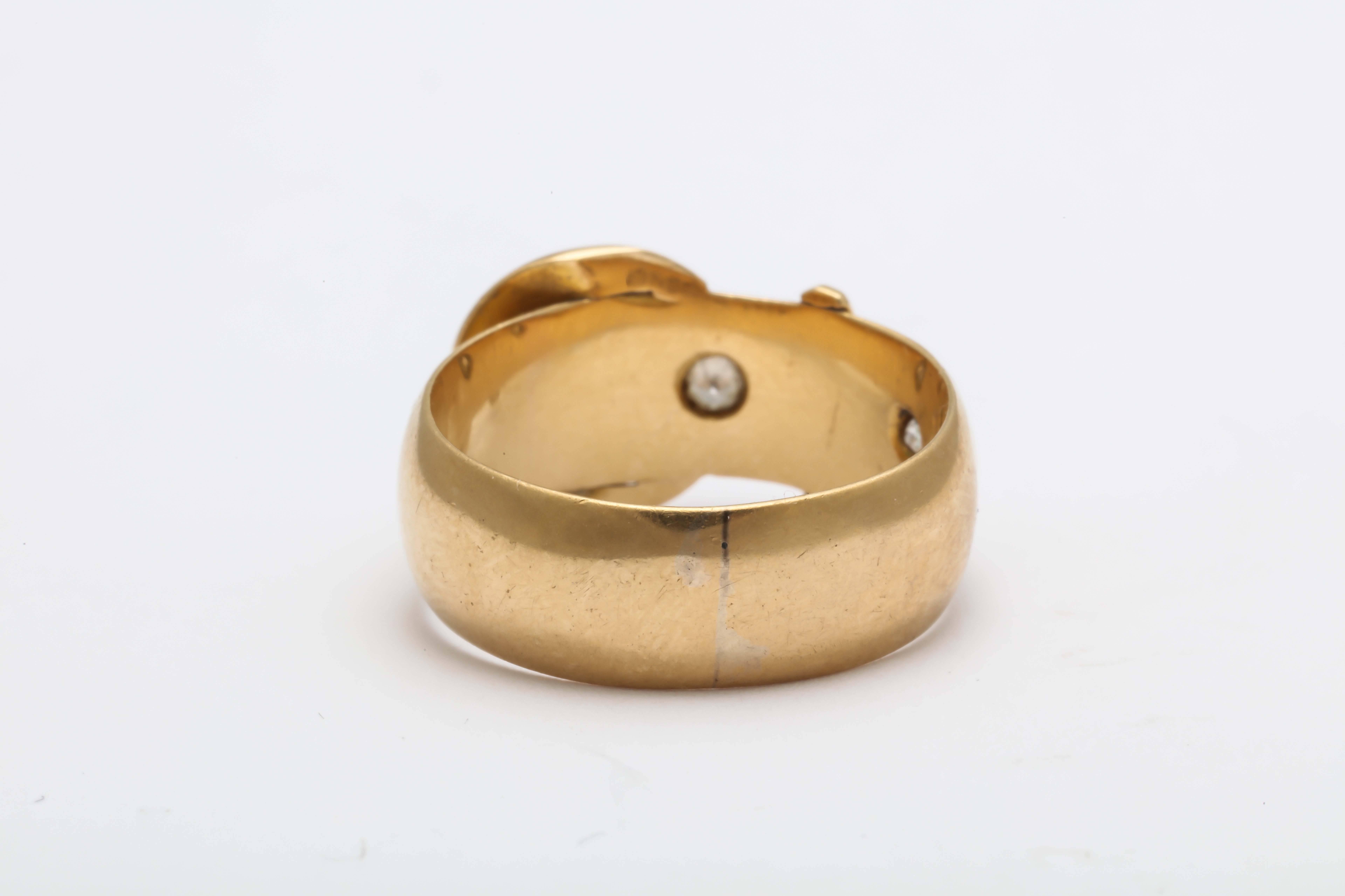 Women's 1915 Diamond Gold Buckle Ring 