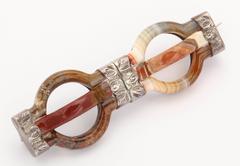 Architectural Wonder of a Scottish Brooch in Agate and Sterling