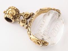 15 kt Regency Swivel Fob of Rock Crystal and Gold