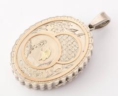 Aesthetic Movement Large Sterling Silver Locket Victorian