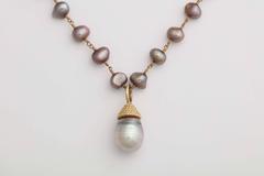 Lovely Gray Tahitian Pearl Pendant Necklace