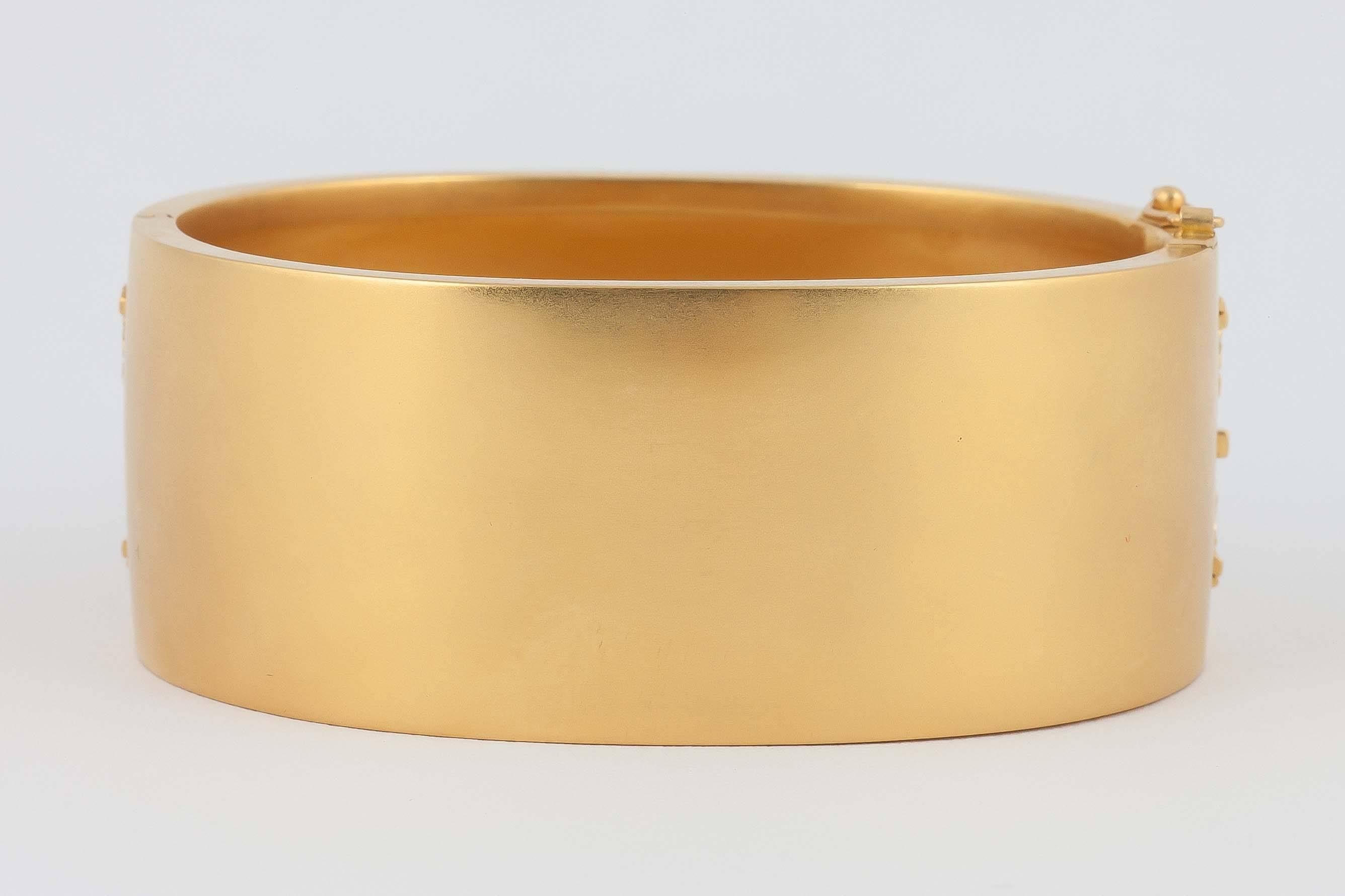 Women's Victorian Gold Etruscan Revival Bangle Bracelet For Sale
