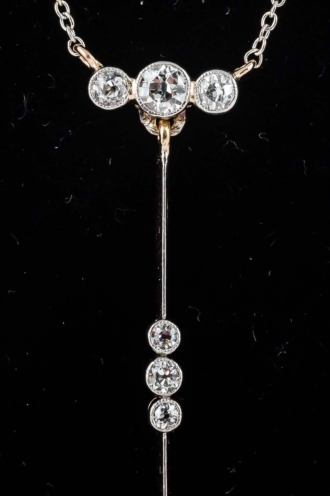 Edwardian Ceylon Sapphire Diamond Platinum Necklace For Sale