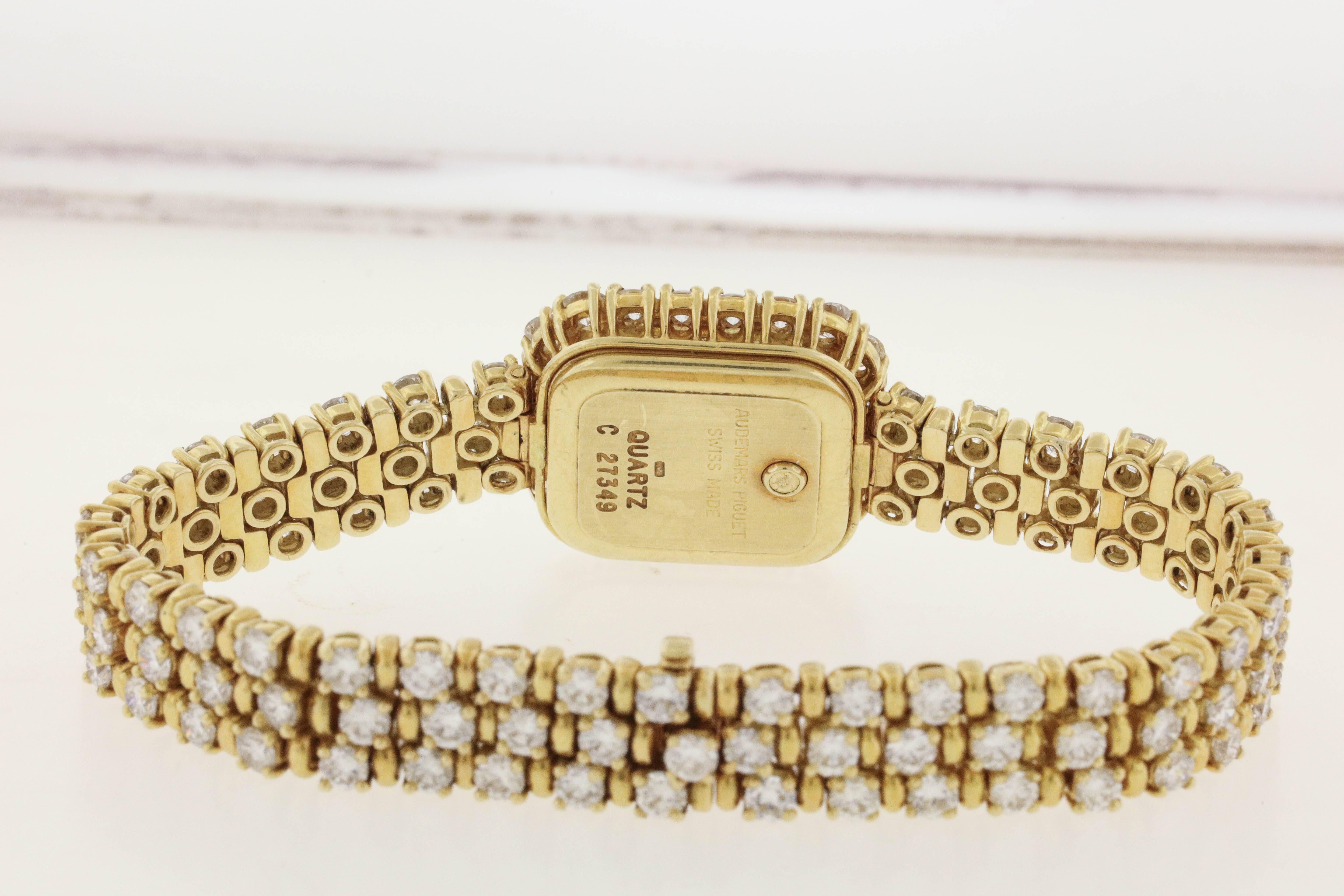 Audemars Piguet Ladies Yellow Gold Diamond Quartz Wristwatch  In Good Condition In New York, NY