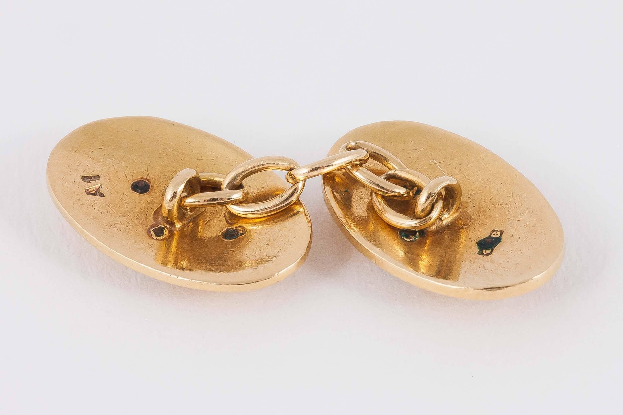 Edwardian 1923 Two Color Gold Royal Air Force Cufflinks