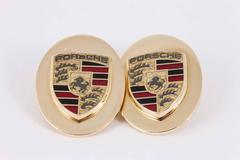 New Porsche Emblem Cufflinks in Heavy Quality 18 Carat Gold, English Made