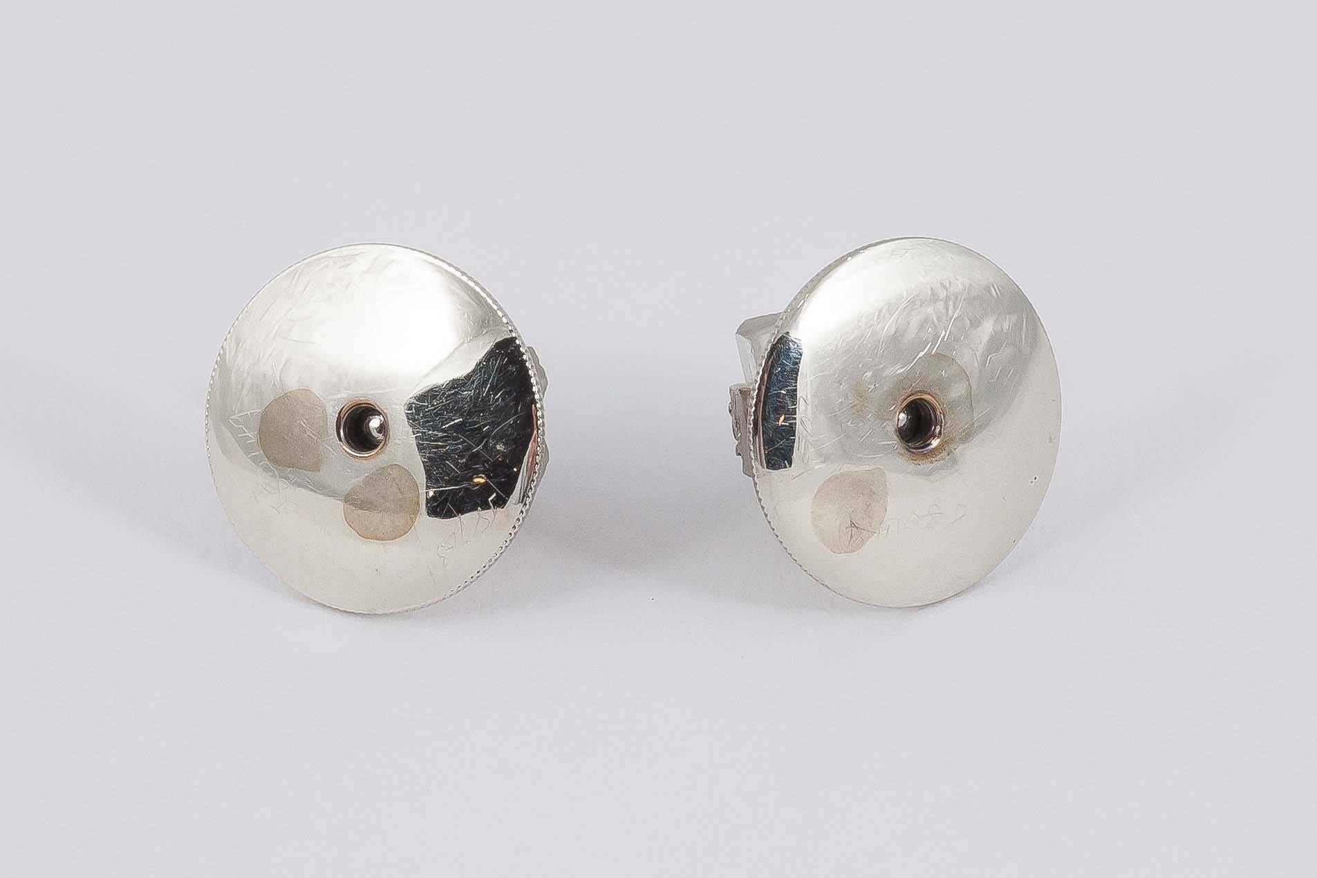 Women's or Men's Cufflinks set with  Crystal, Diamond and Gold mounted, with studs. C, 1920