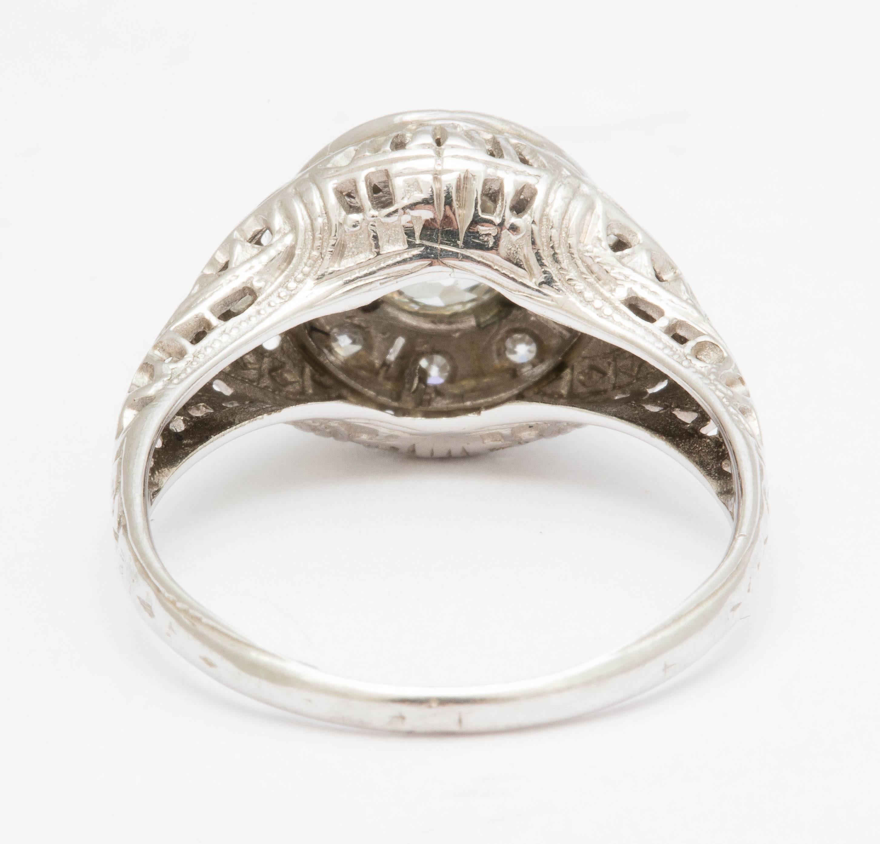 Art Deco Diamond Gold Ring For Sale 1