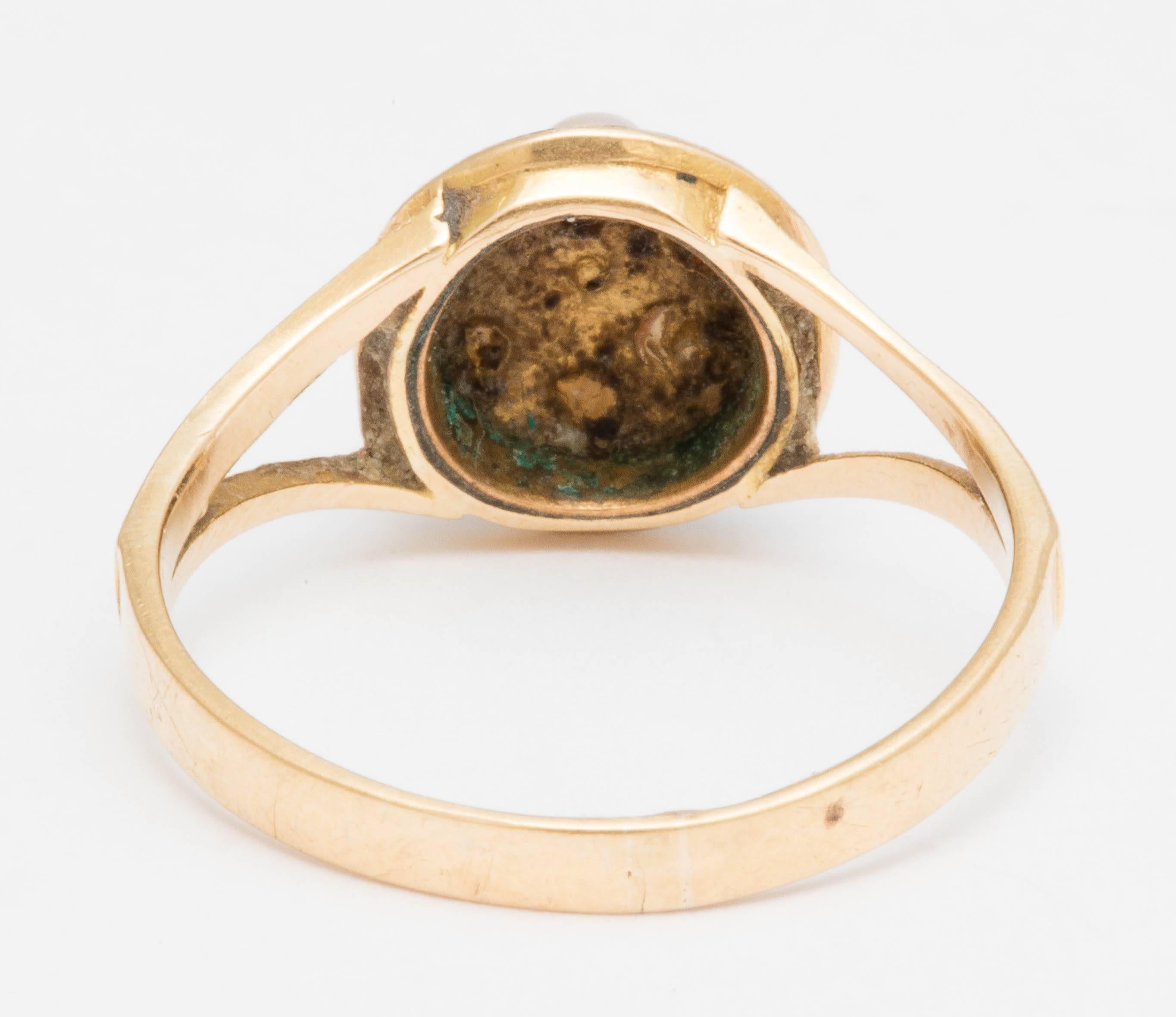 Women's Victorian Pearl Diamond Gold Cluster Ring For Sale