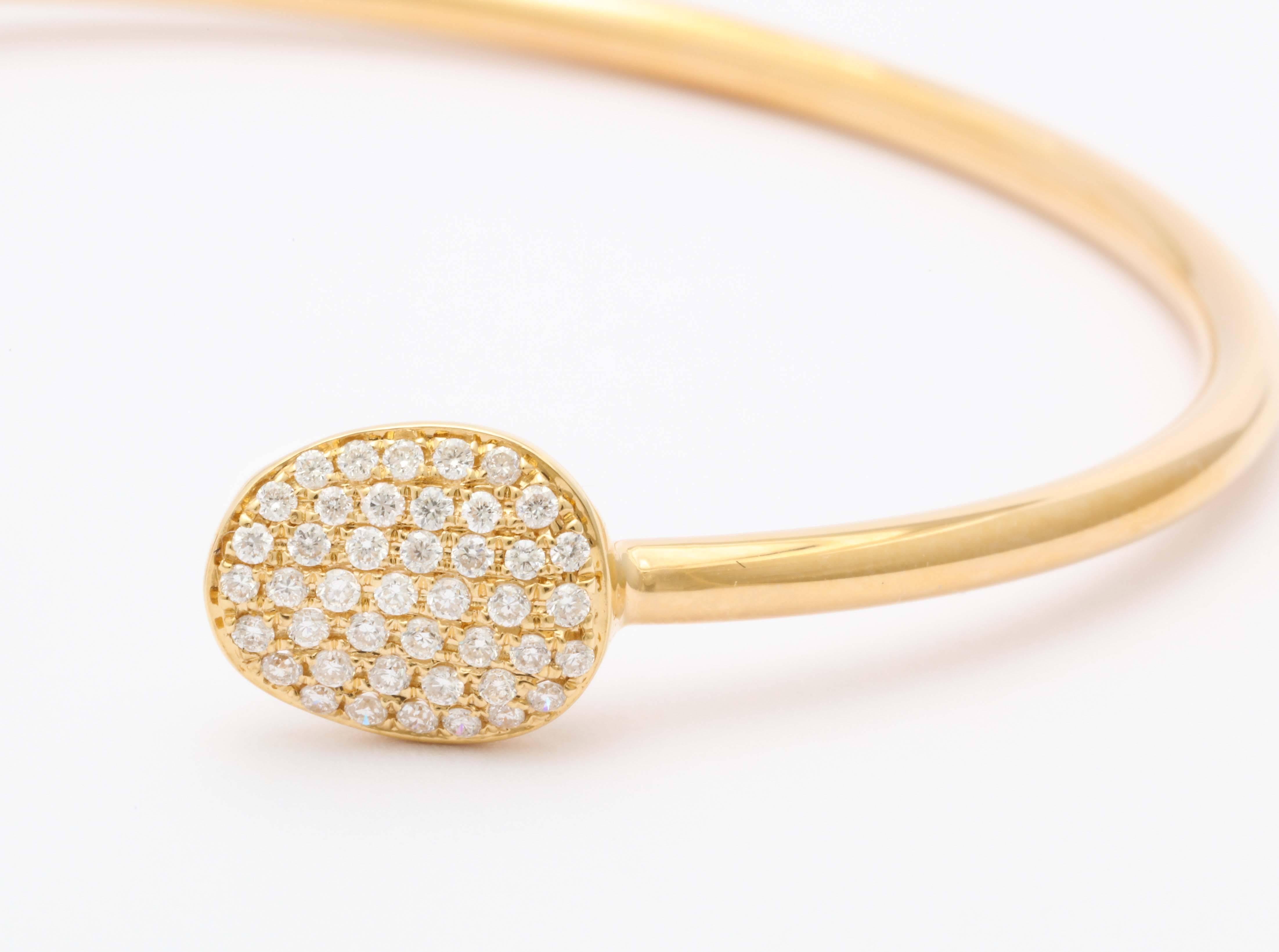 Contemporary gold Chalcedony diamond bracelet For Sale