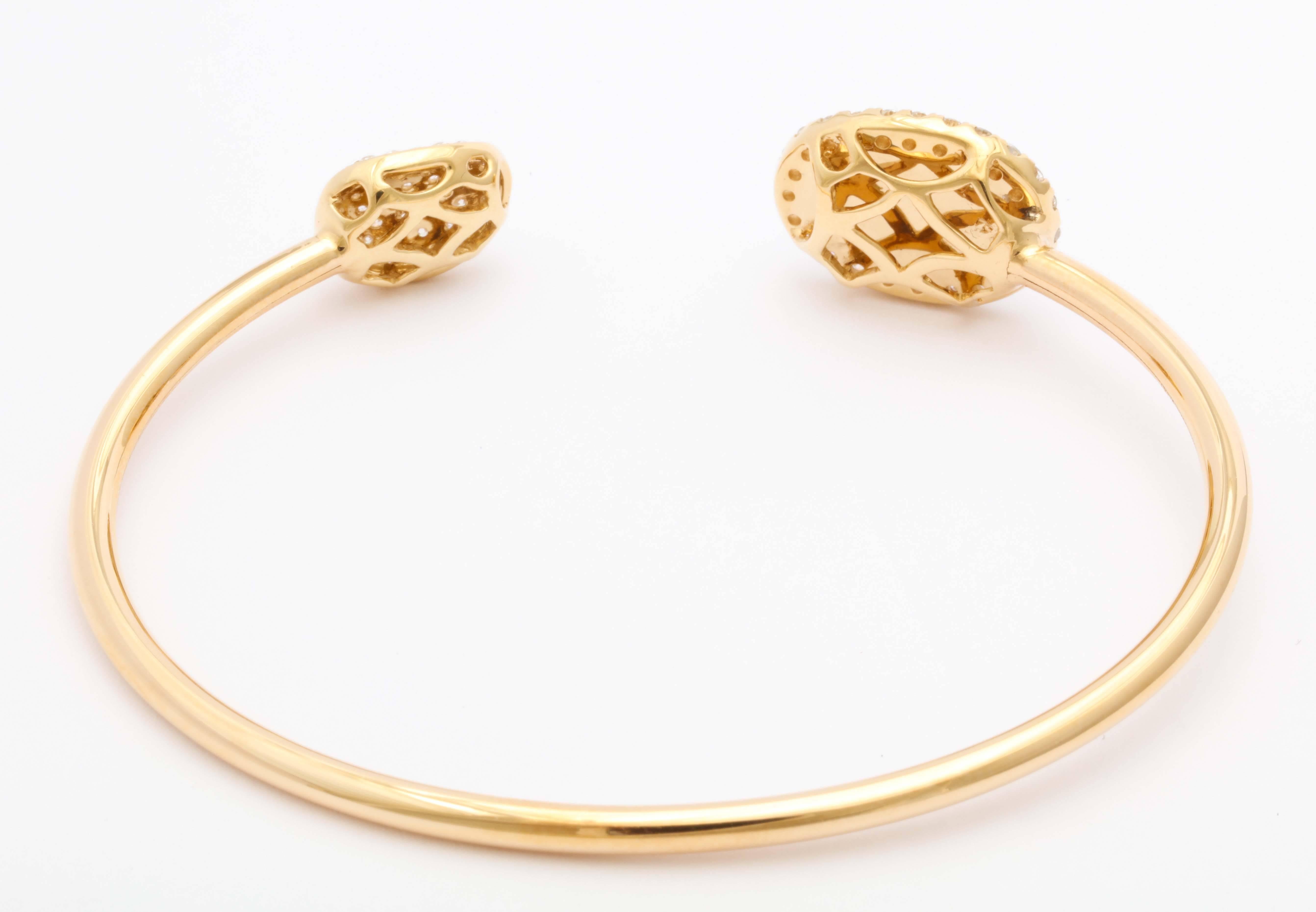 gold Chalcedony diamond bracelet For Sale 1