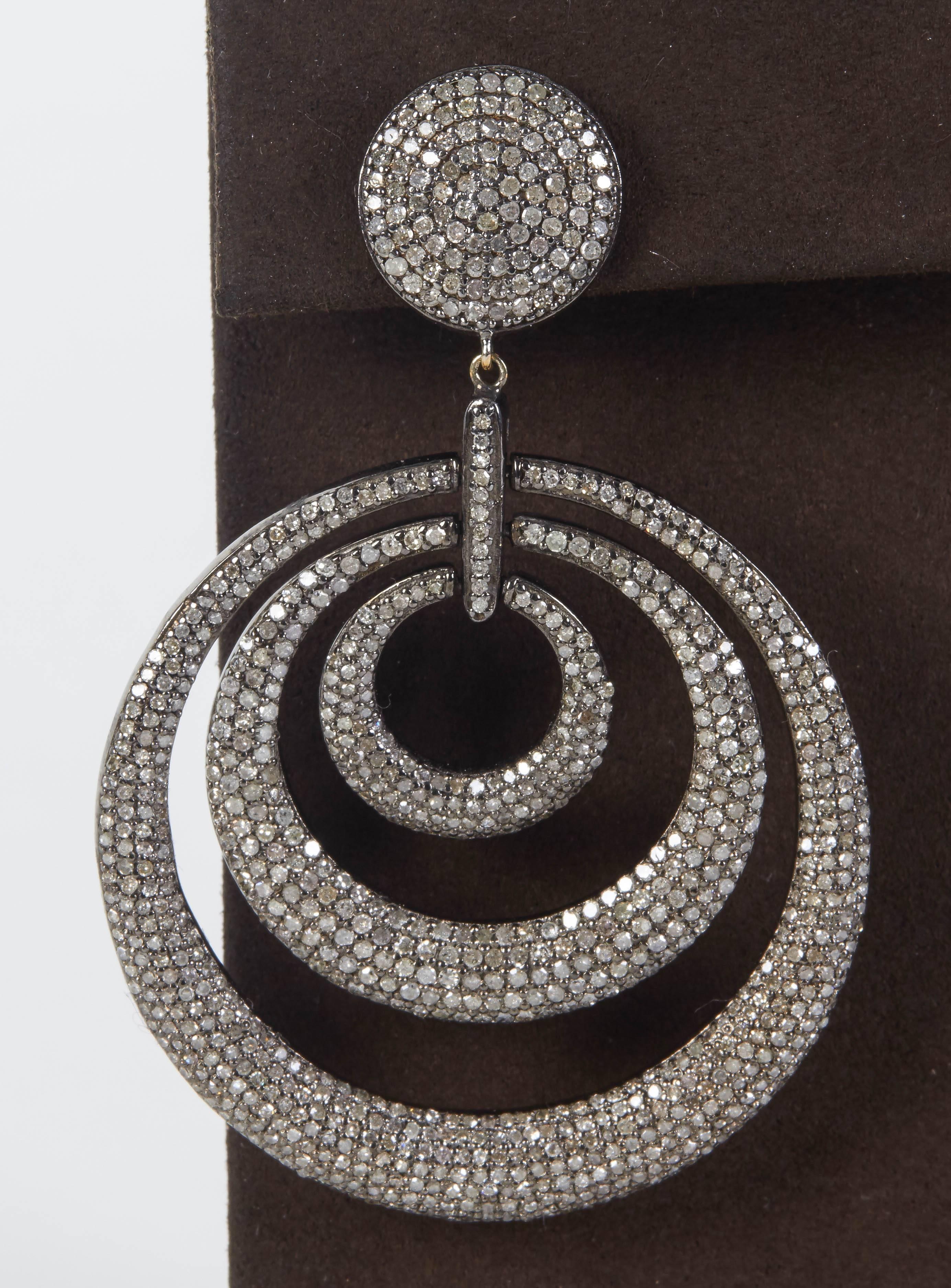 Stunning Diamond Silver Gold Fashion Chandelier Earrings  2