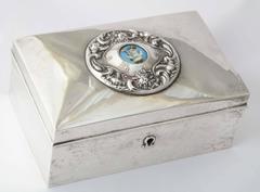 19th Century American Silver Love Letter Box by Meriden-Brittania