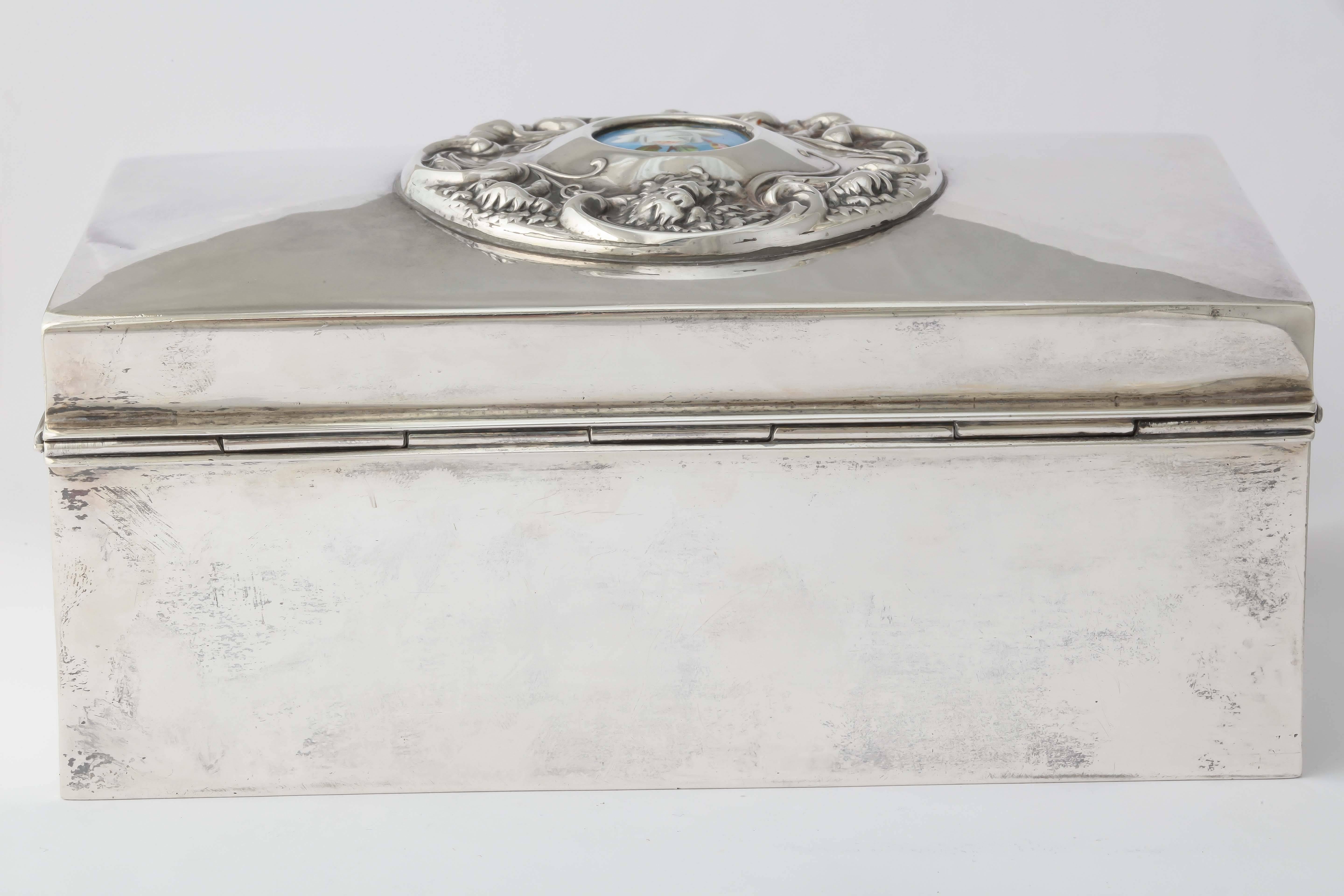 Amerikanische Liebesbriefbox aus Silber des 19. Jahrhunderts von Meriden-Brittania im Angebot 1