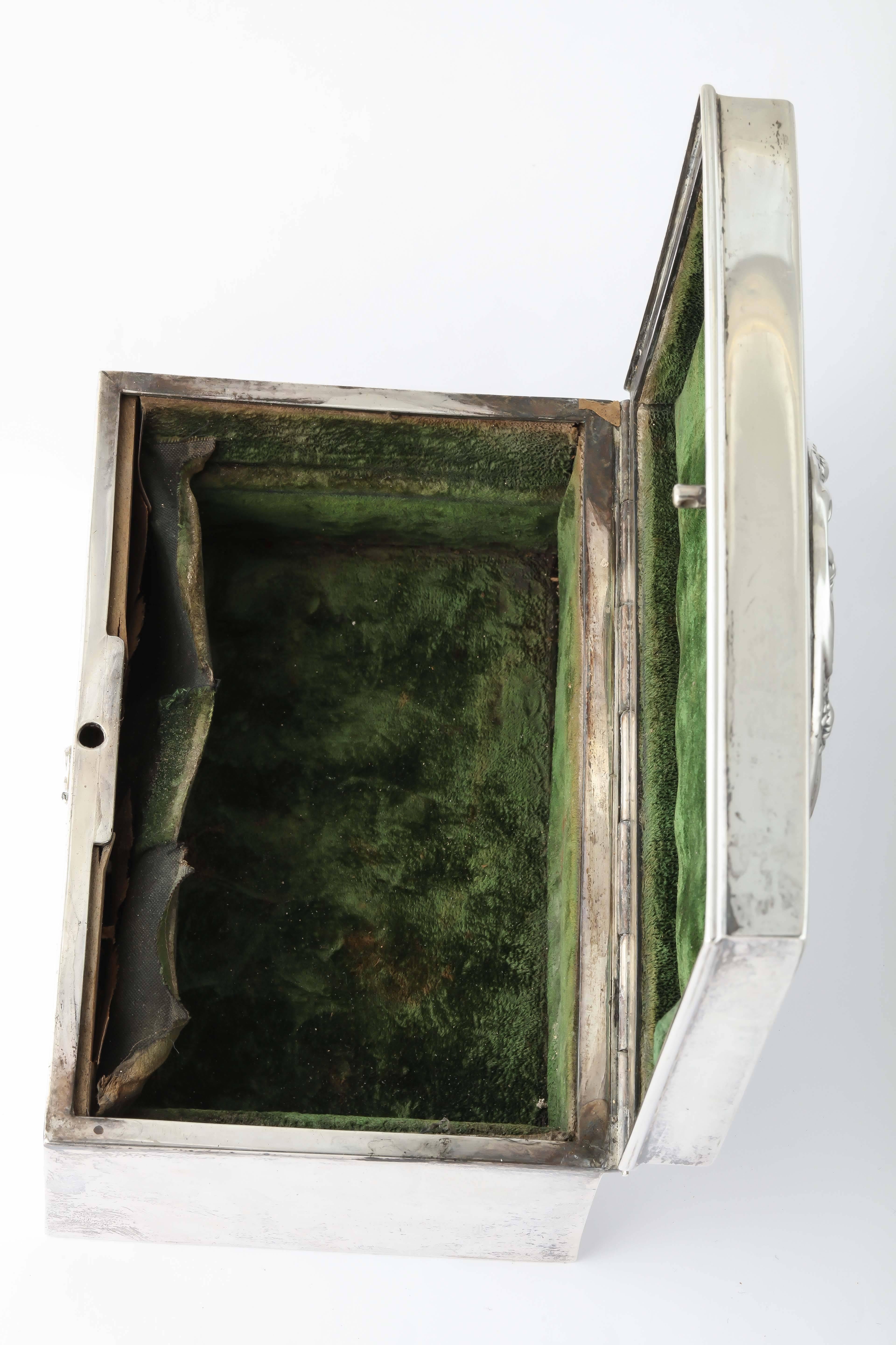 Amerikanische Liebesbriefbox aus Silber des 19. Jahrhunderts von Meriden-Brittania im Angebot 3