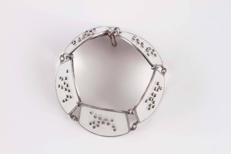 Enamel Sterling Silver Modernist Bracelet by Karl Rasmussen at 1stDibs