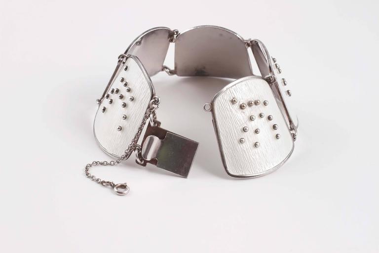 Enamel Sterling Silver Modernist Bracelet by Karl Rasmussen at 1stDibs