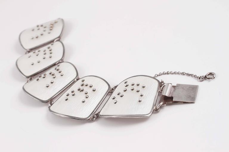 Enamel Sterling Silver Modernist Bracelet by Karl Rasmussen at 1stDibs