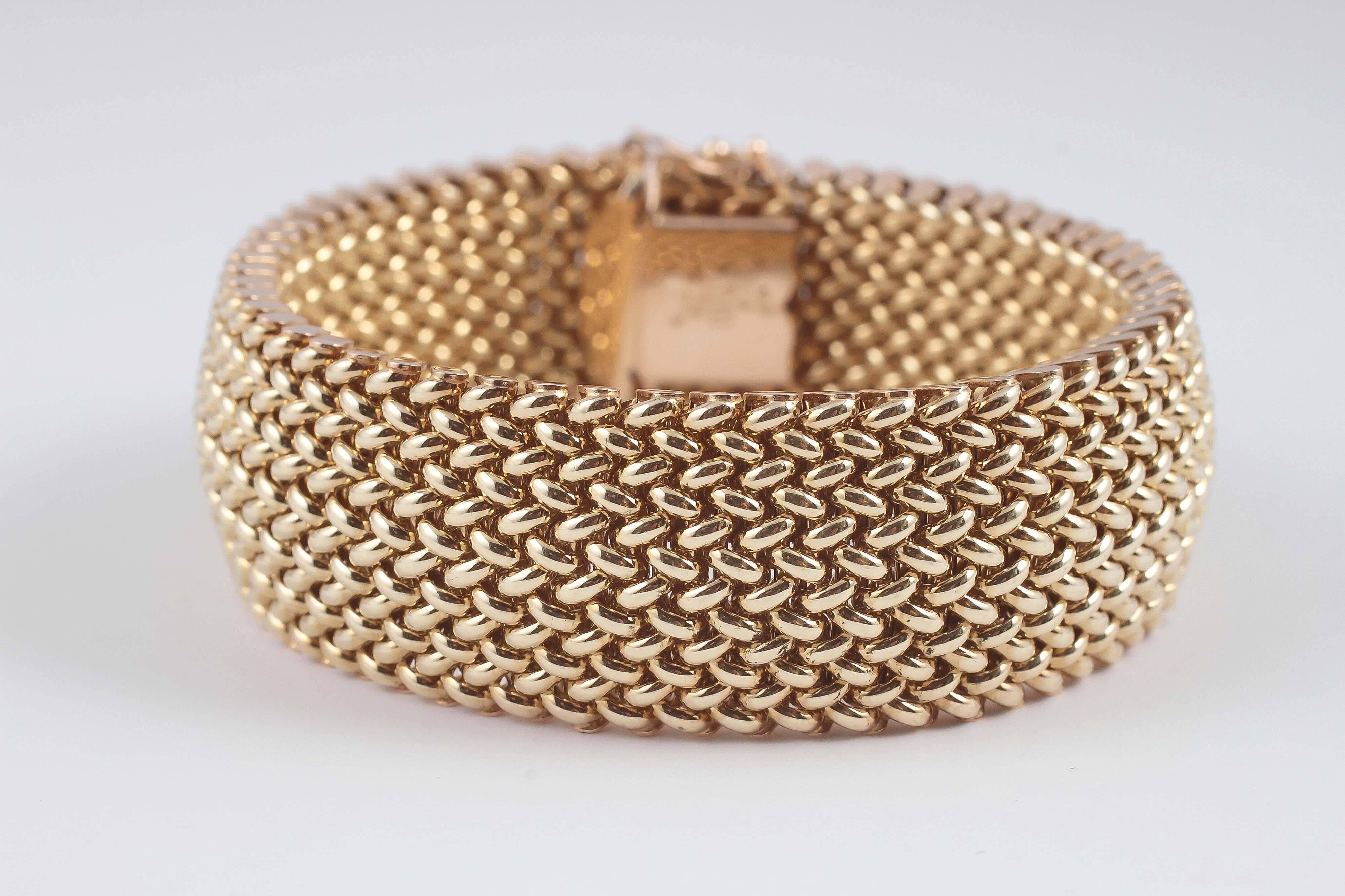 Contemporary Gold Mesh Bracelet