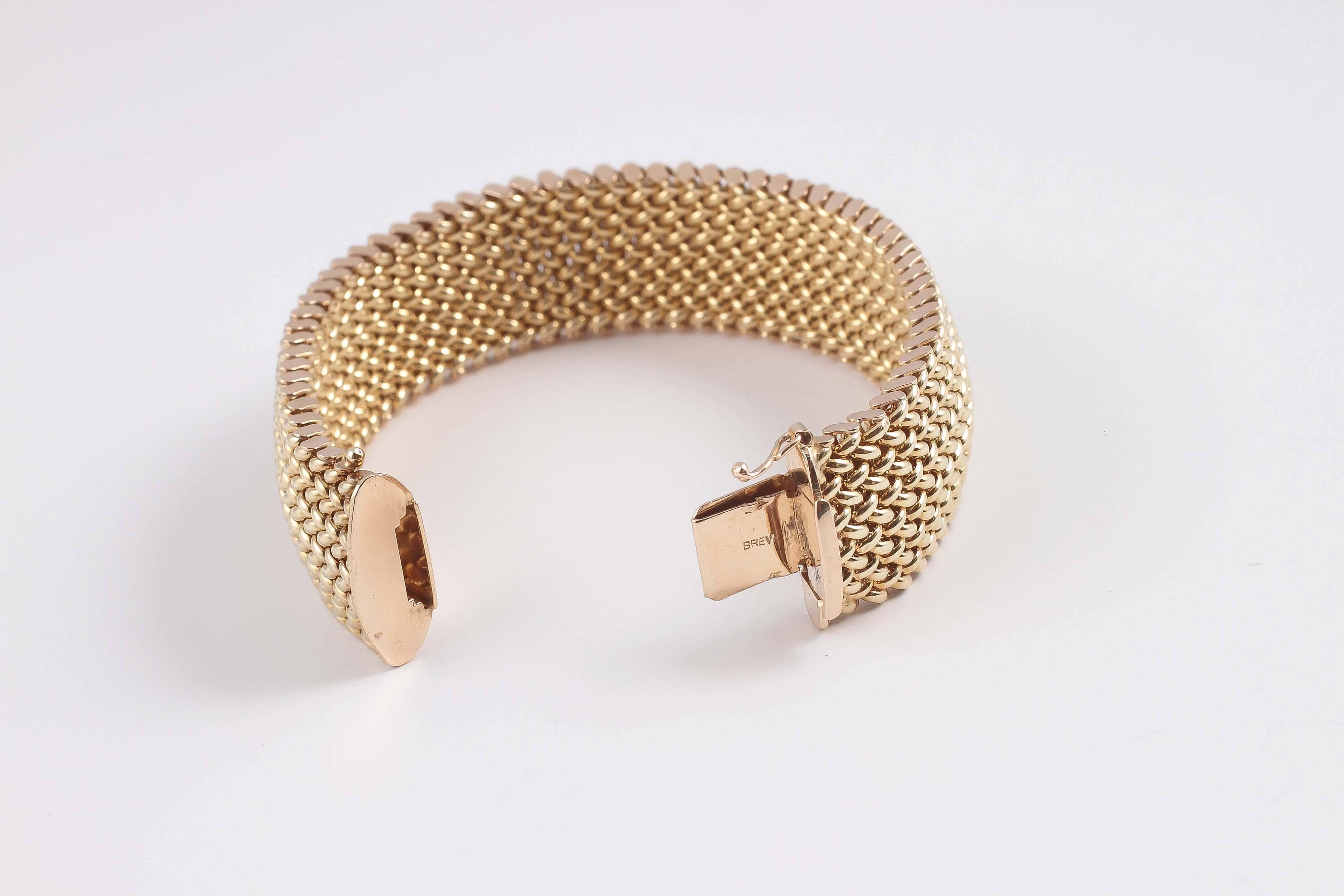 Women's or Men's Gold Mesh Bracelet