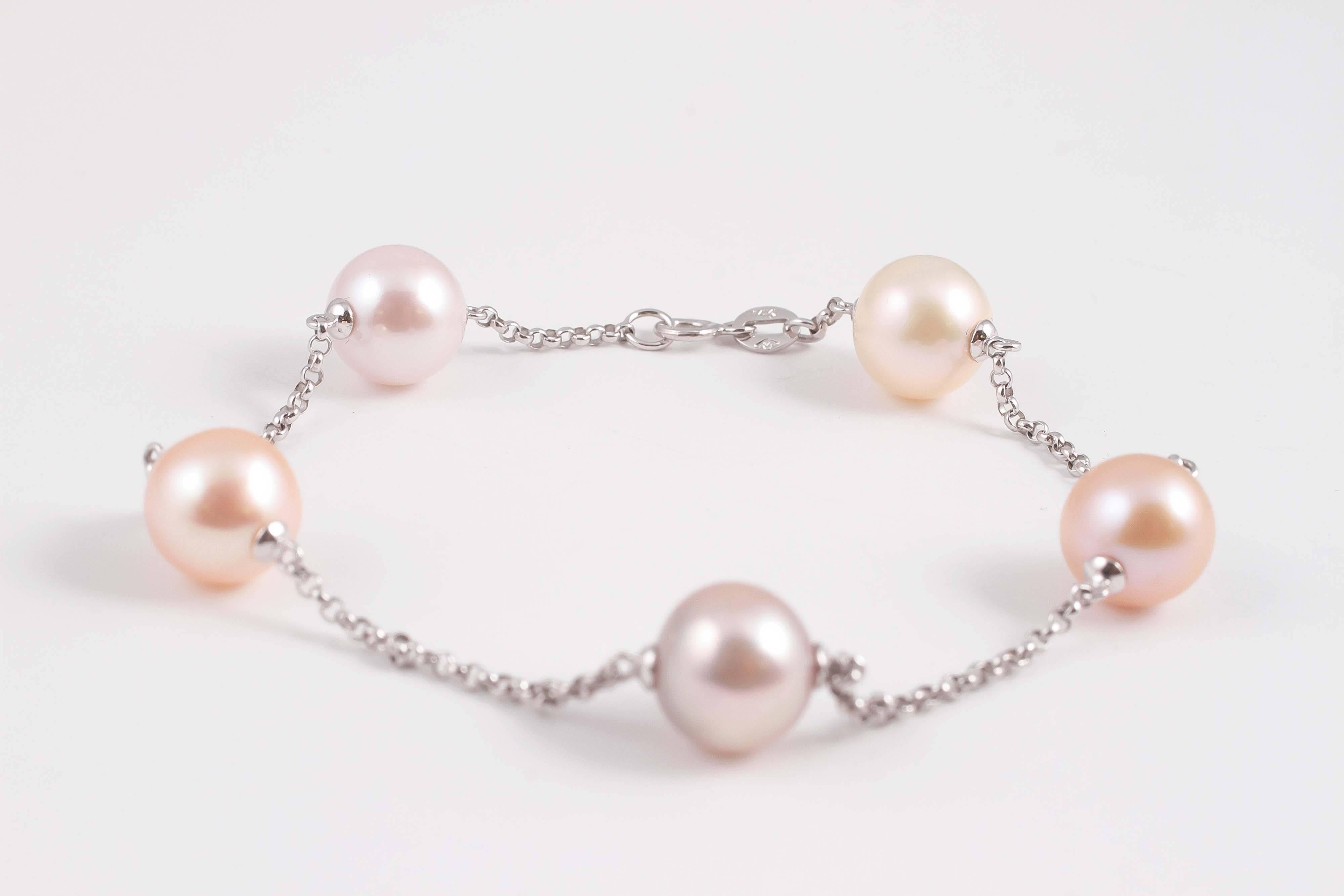 Women's Mastoloni Multi-Color Pearl Gold Bracelet