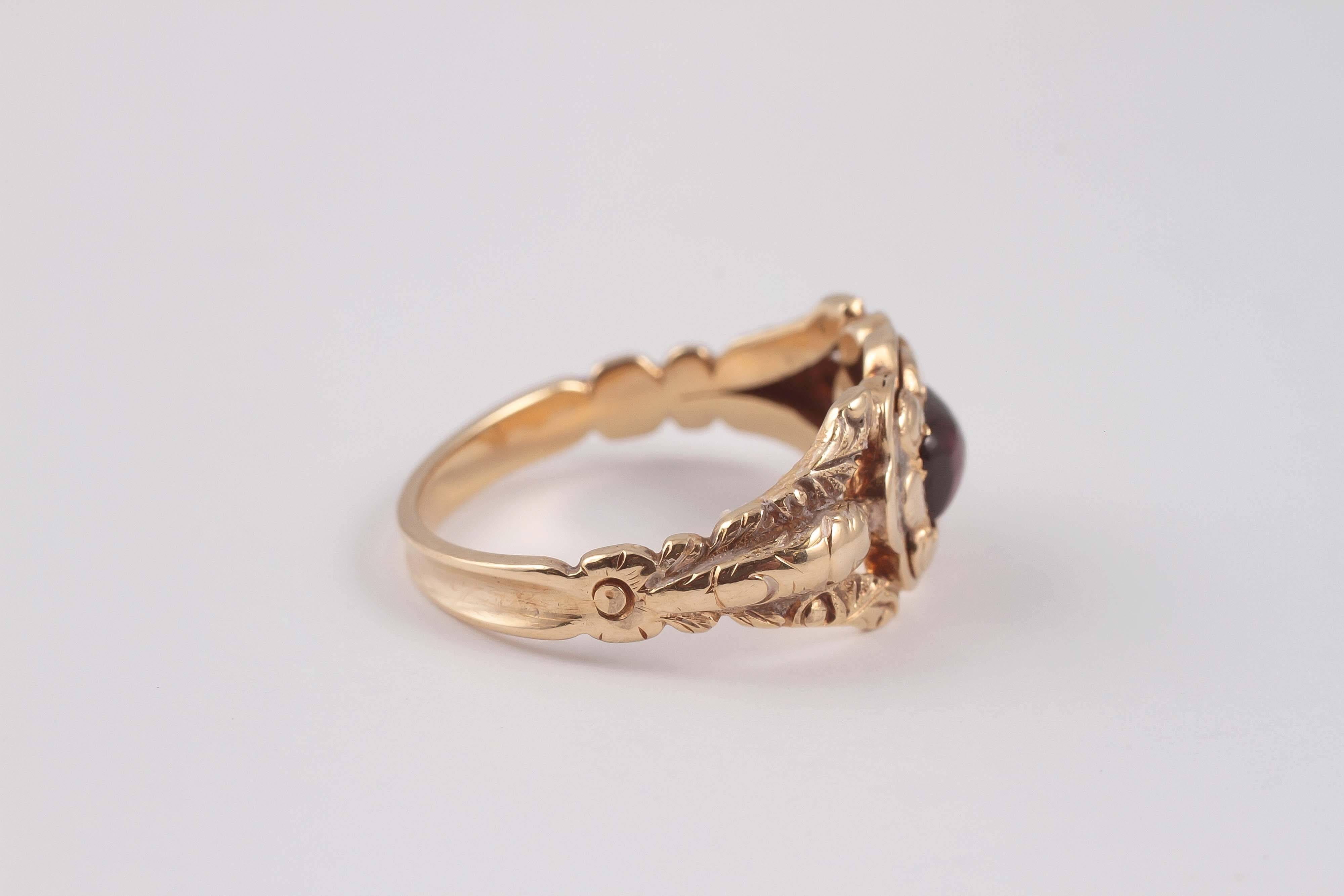 Georgian Garnet Gold Ring 1