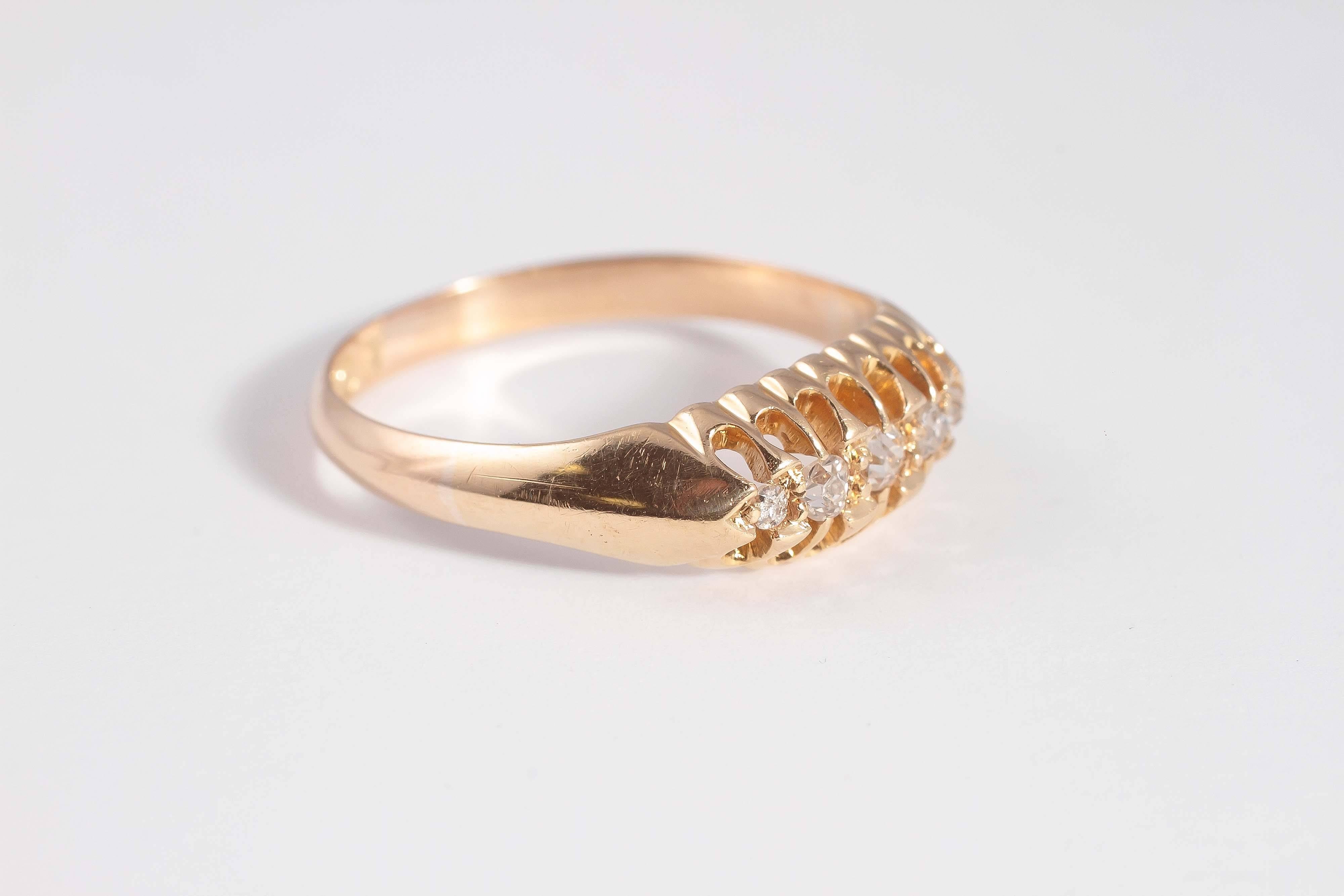 Victorian Diamond Gold Ring In Good Condition In Dallas, TX