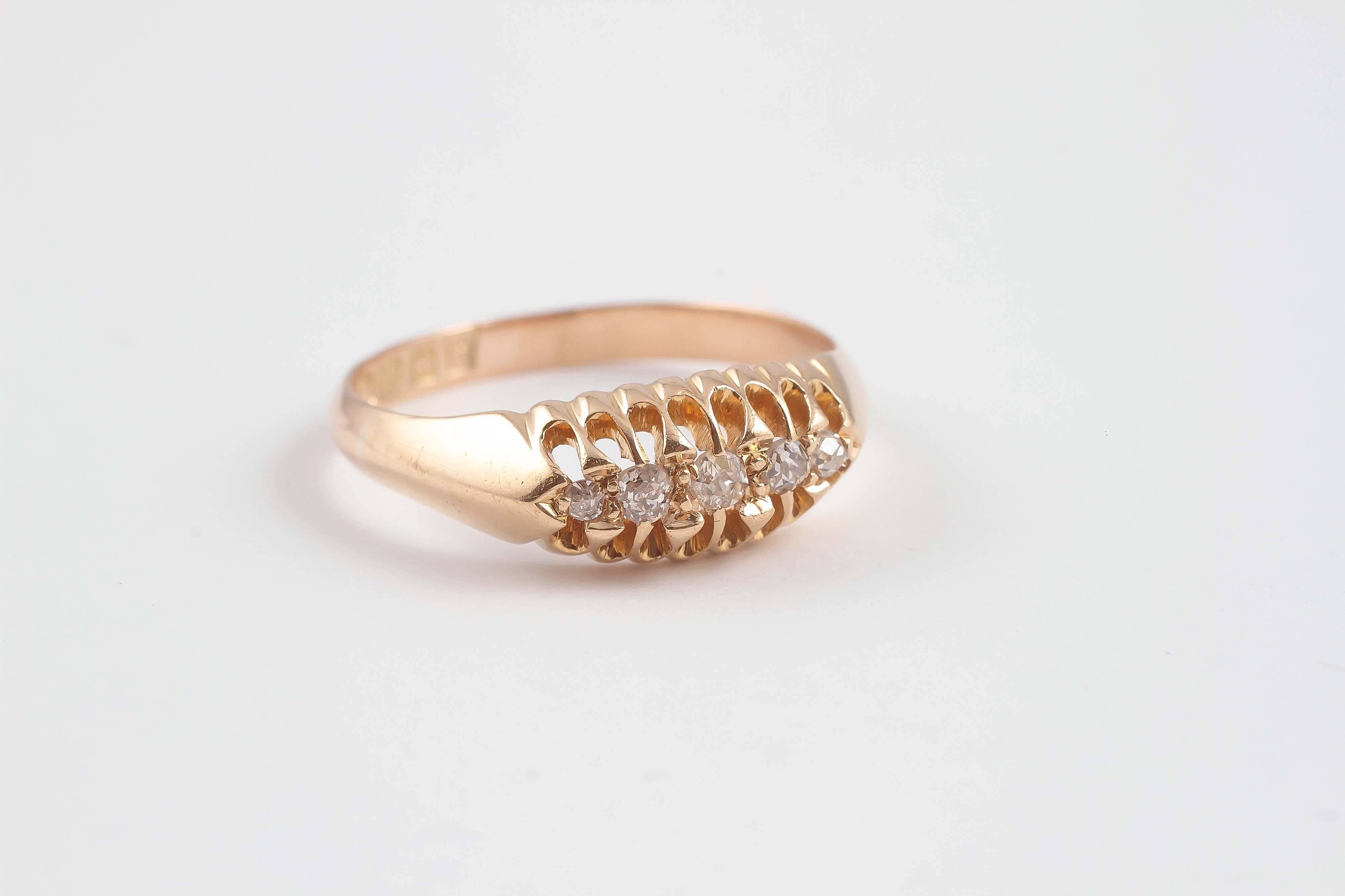 Victorian Diamond Gold Ring 4