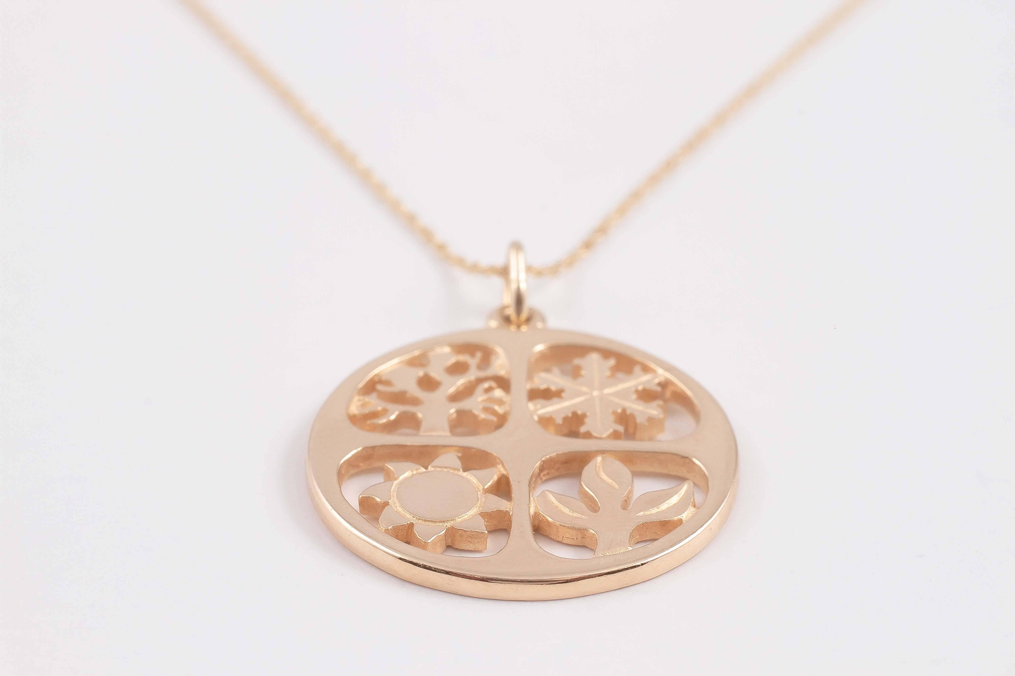 Contemporary James Avery Four Seasons Gold Pendant and Chain