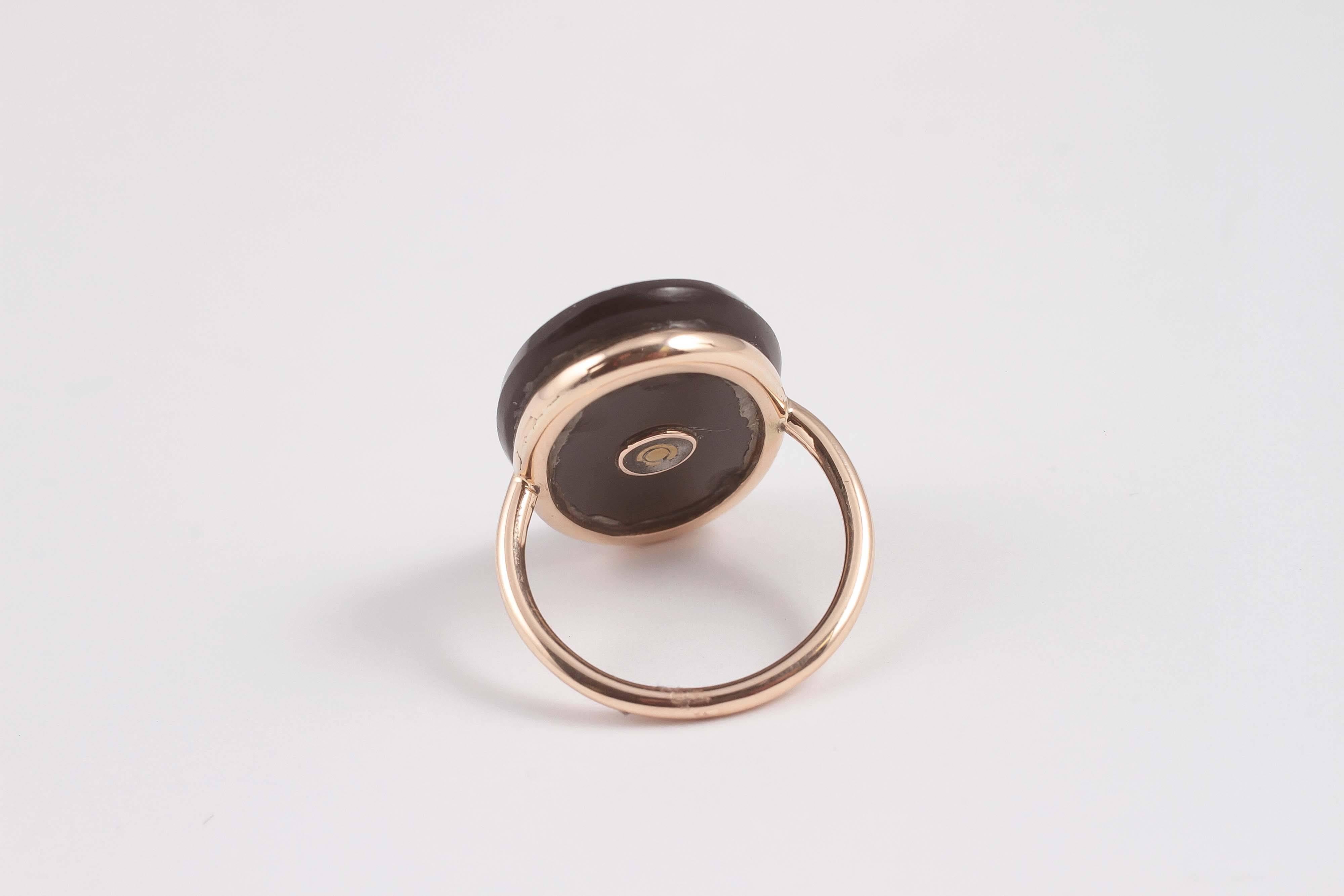 1940s Black Onyx Pearl Gold Ring 2
