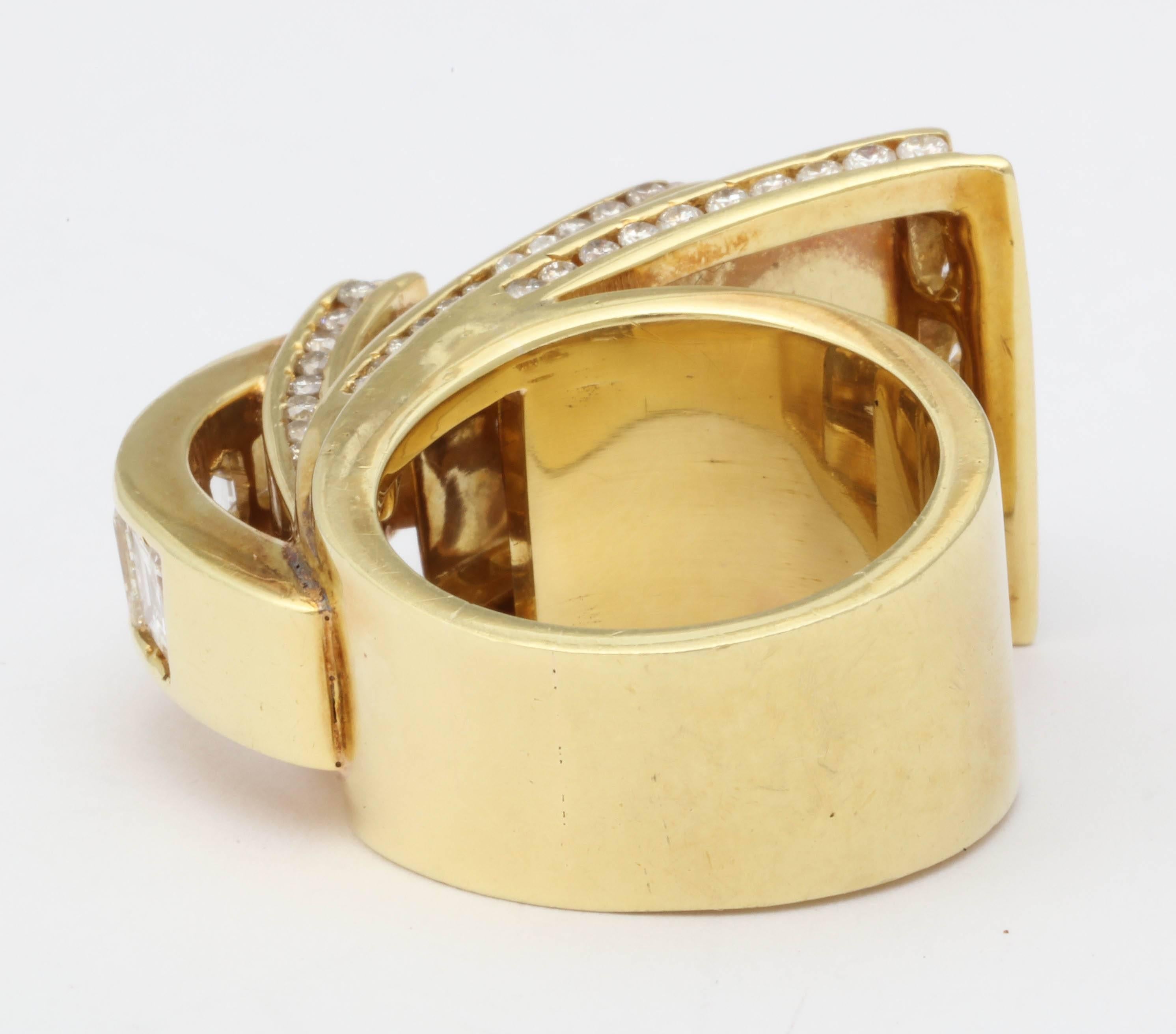 Diamond Gold High Style Ring 1