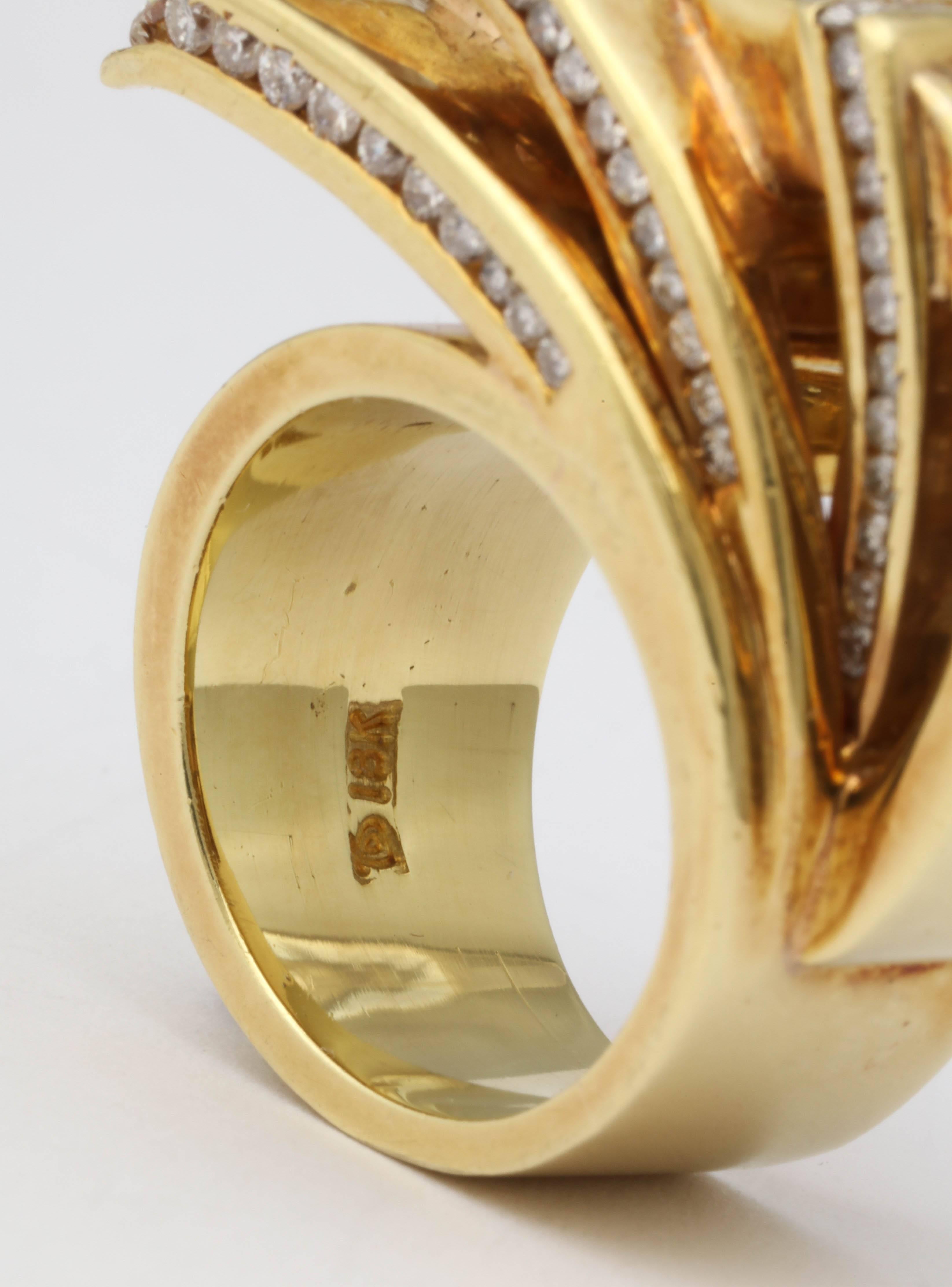 Diamond Gold High Style Ring 3