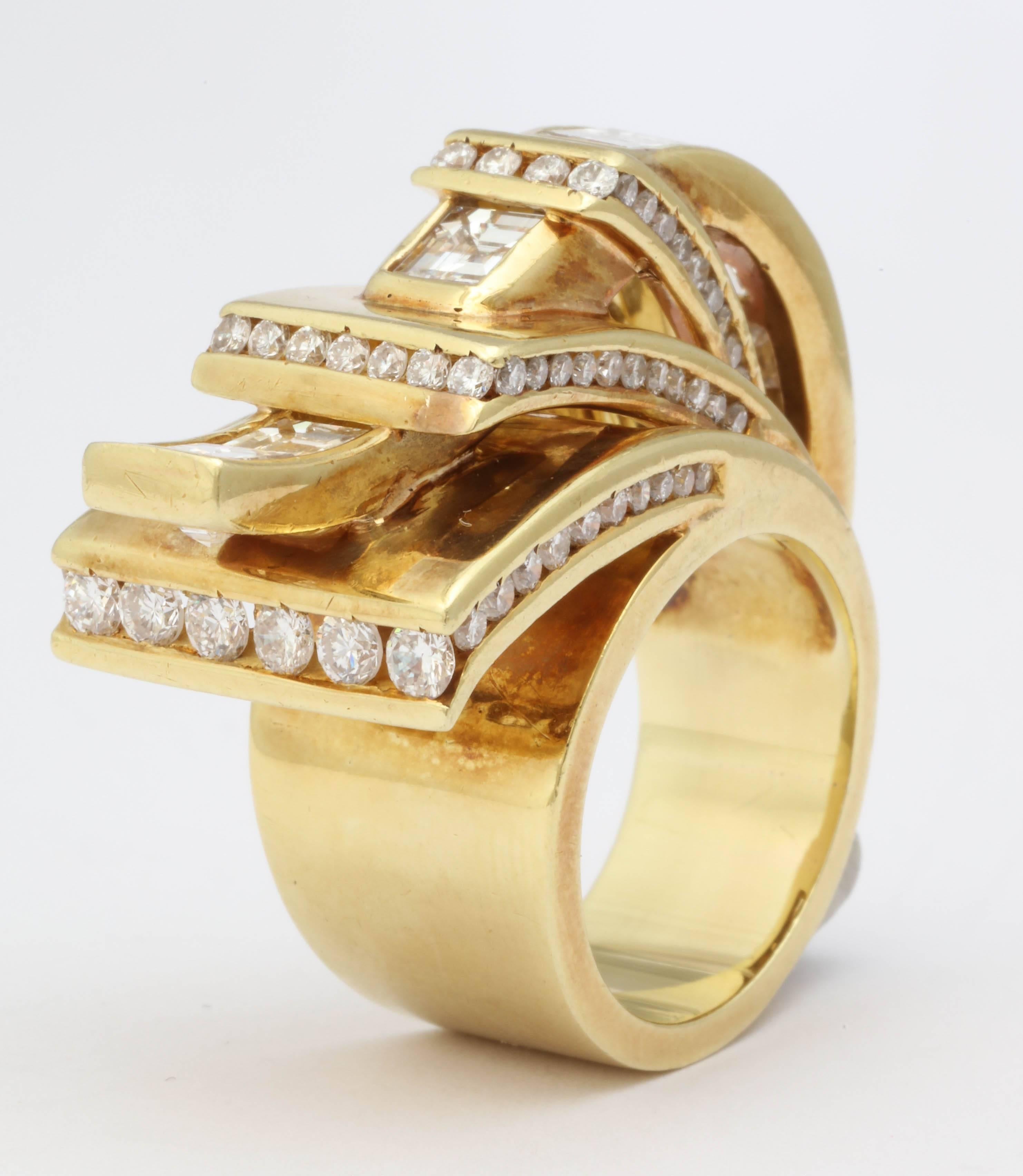 Diamond Gold High Style Ring 5