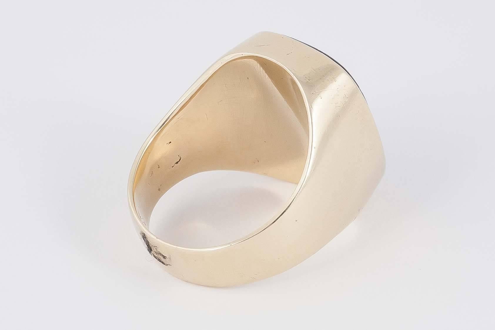 Women's Sardonyx Intaglio Gold Signet Ring