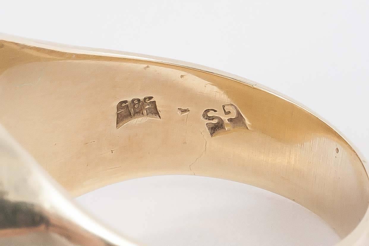 Sardonyx Intaglio Gold Signet Ring 1