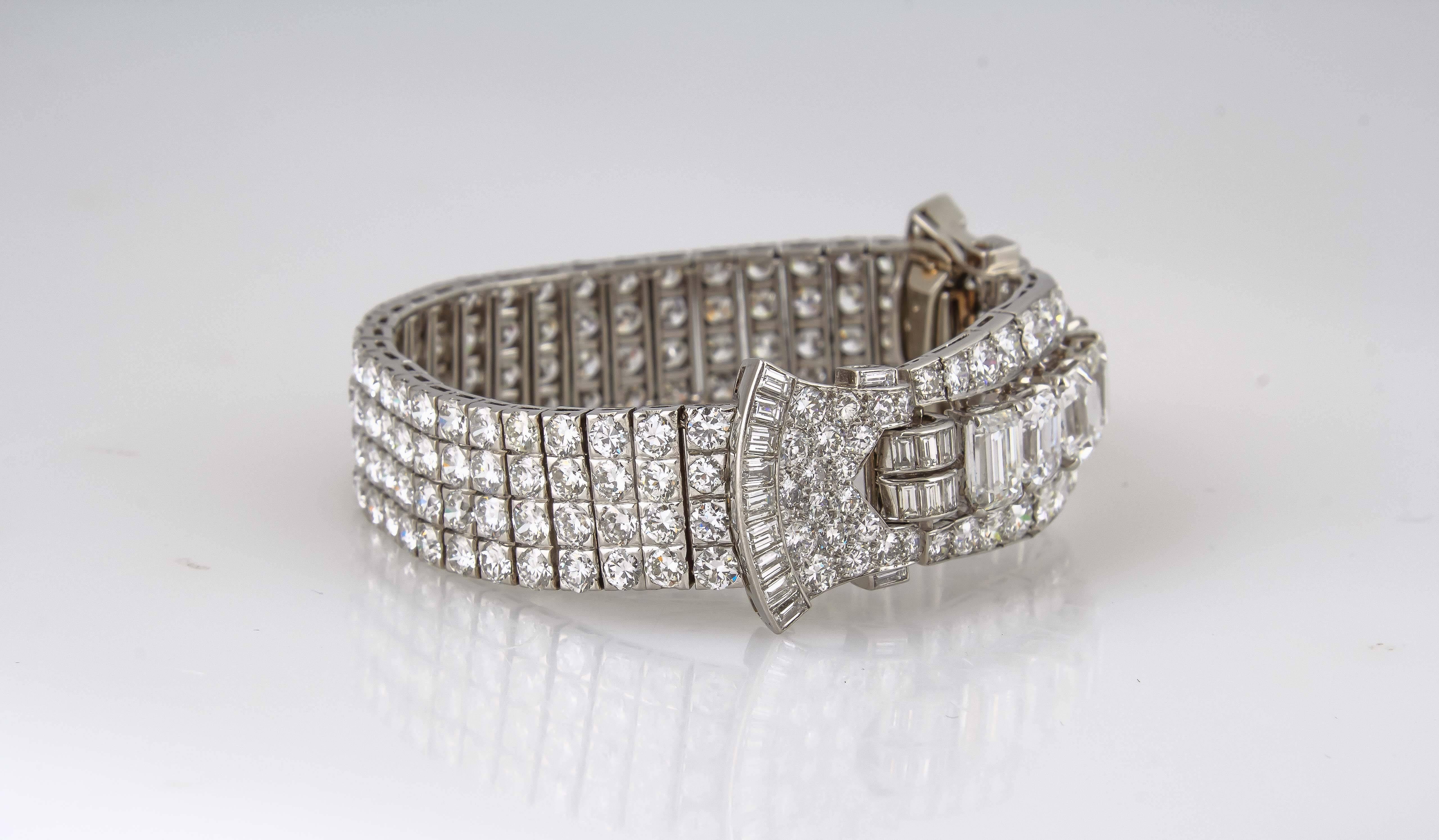 Art Deco Diamond Platinum Bracelet In New Condition For Sale In New York, NY