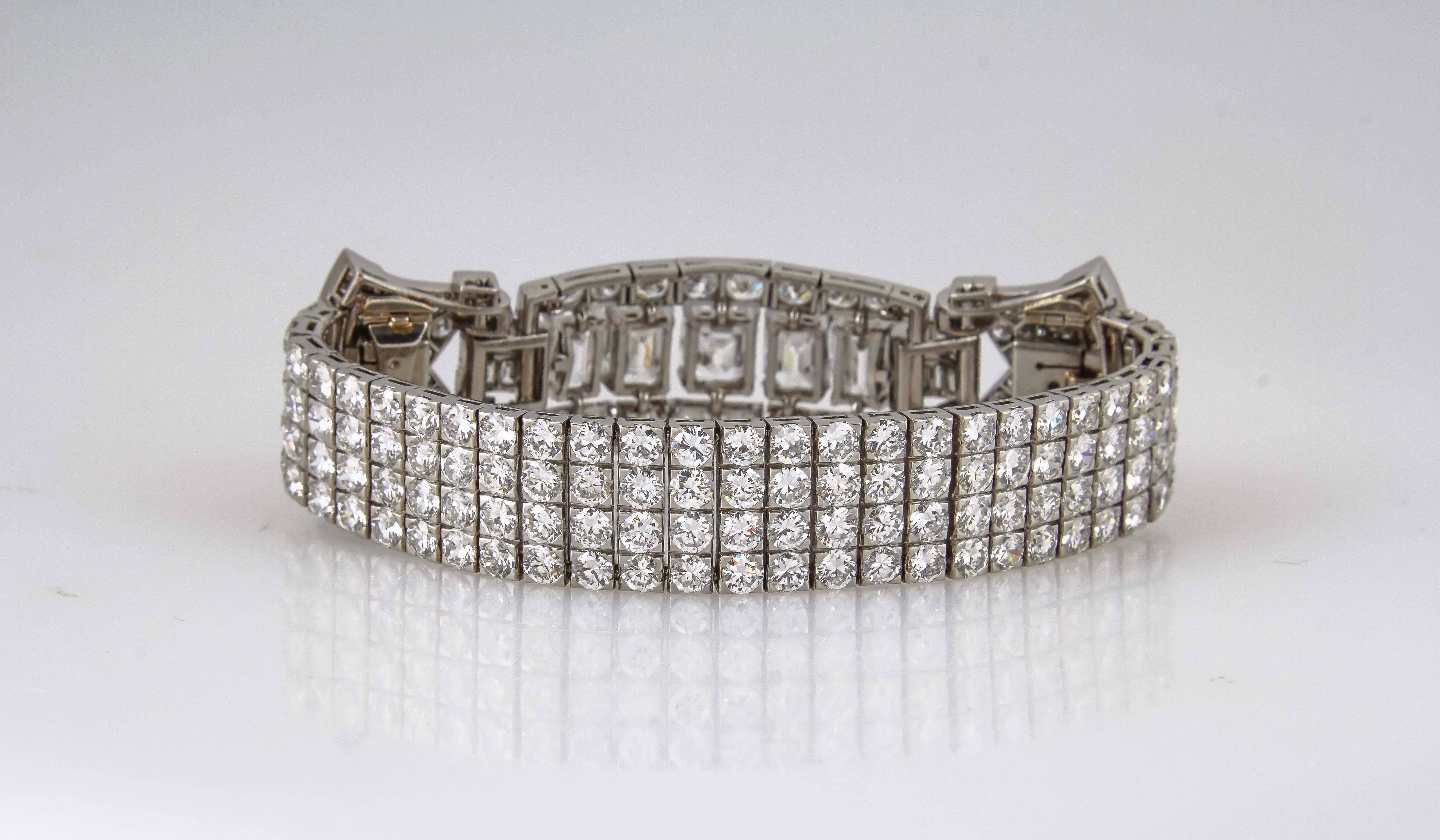 Art Deco Diamond Platinum Bracelet For Sale 1