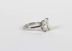 Elegante anello di fidanzamento solitario con diamante taglio smeraldo da 4,26 carati GIA Cert