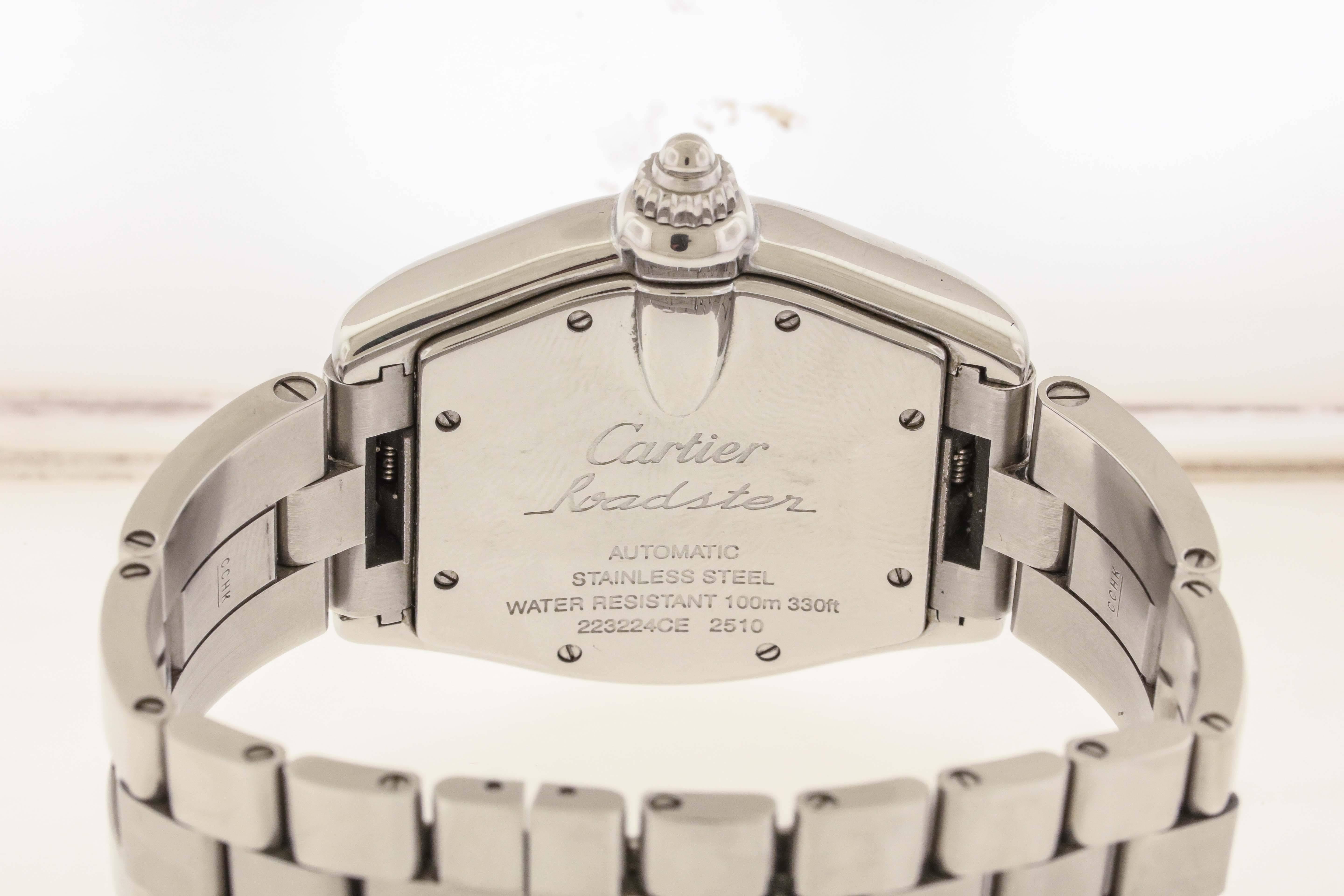 Cartier Stainless Steel Roadster Automatic Wristwatch Ref 2510  In Excellent Condition In New York, NY