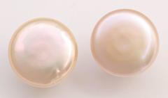 Stunning Button Pearl Clip Earrings