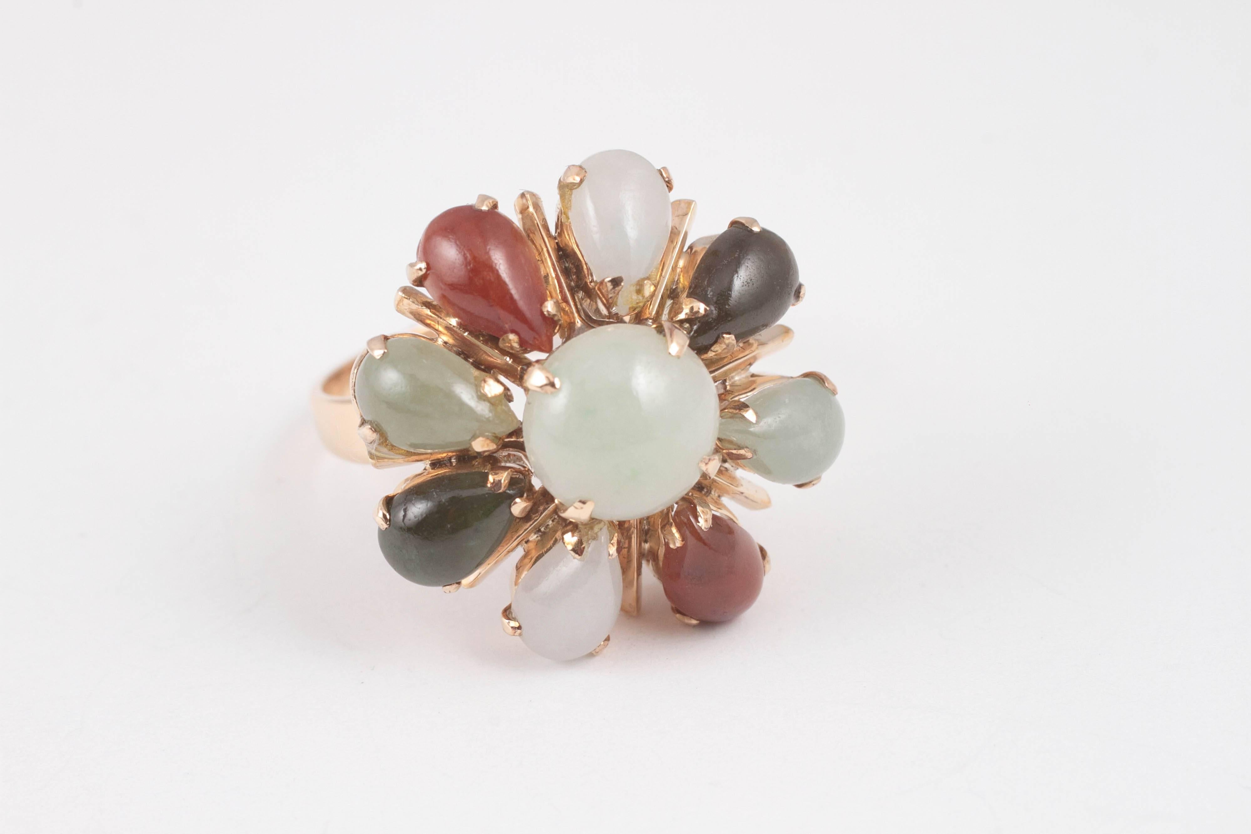 Commonly called a "harem" ring - fun look from the 1950's!  Size 8.25