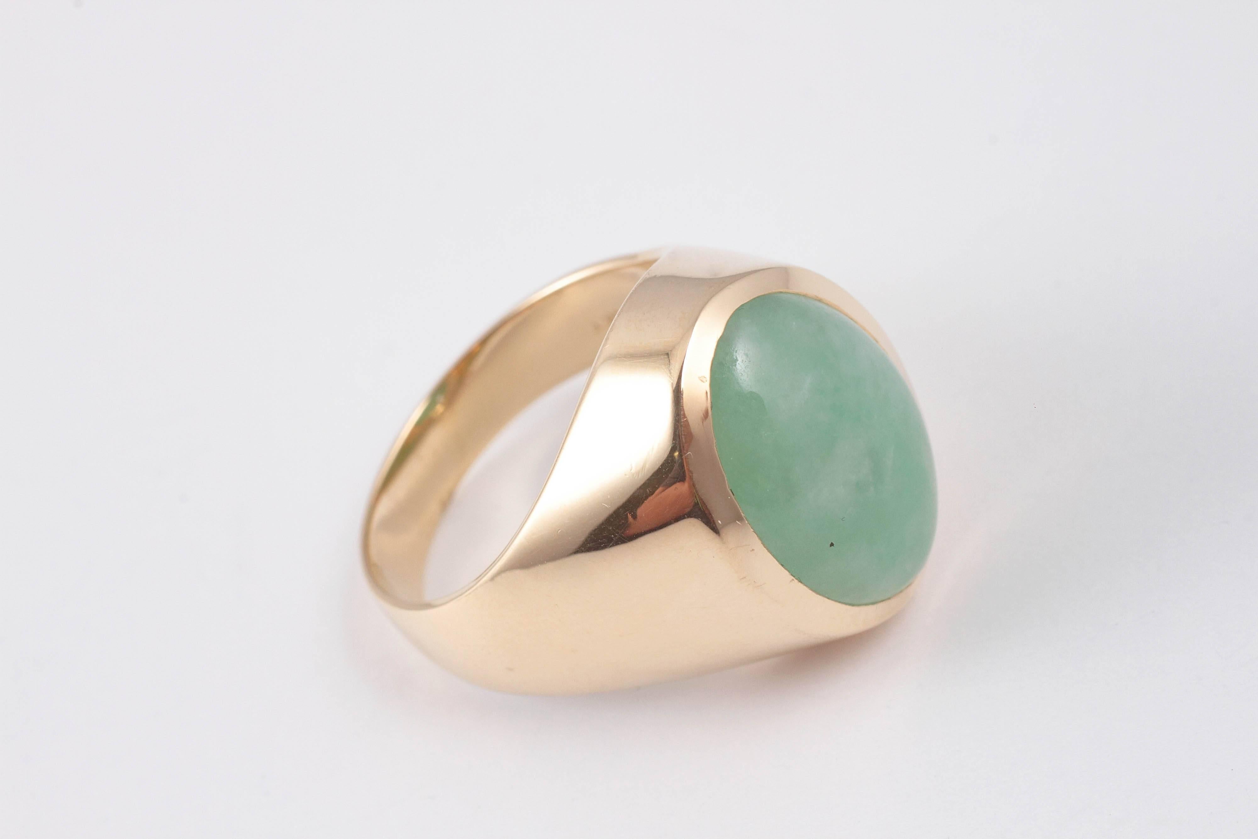 Women's or Men's Jade Gold Ring