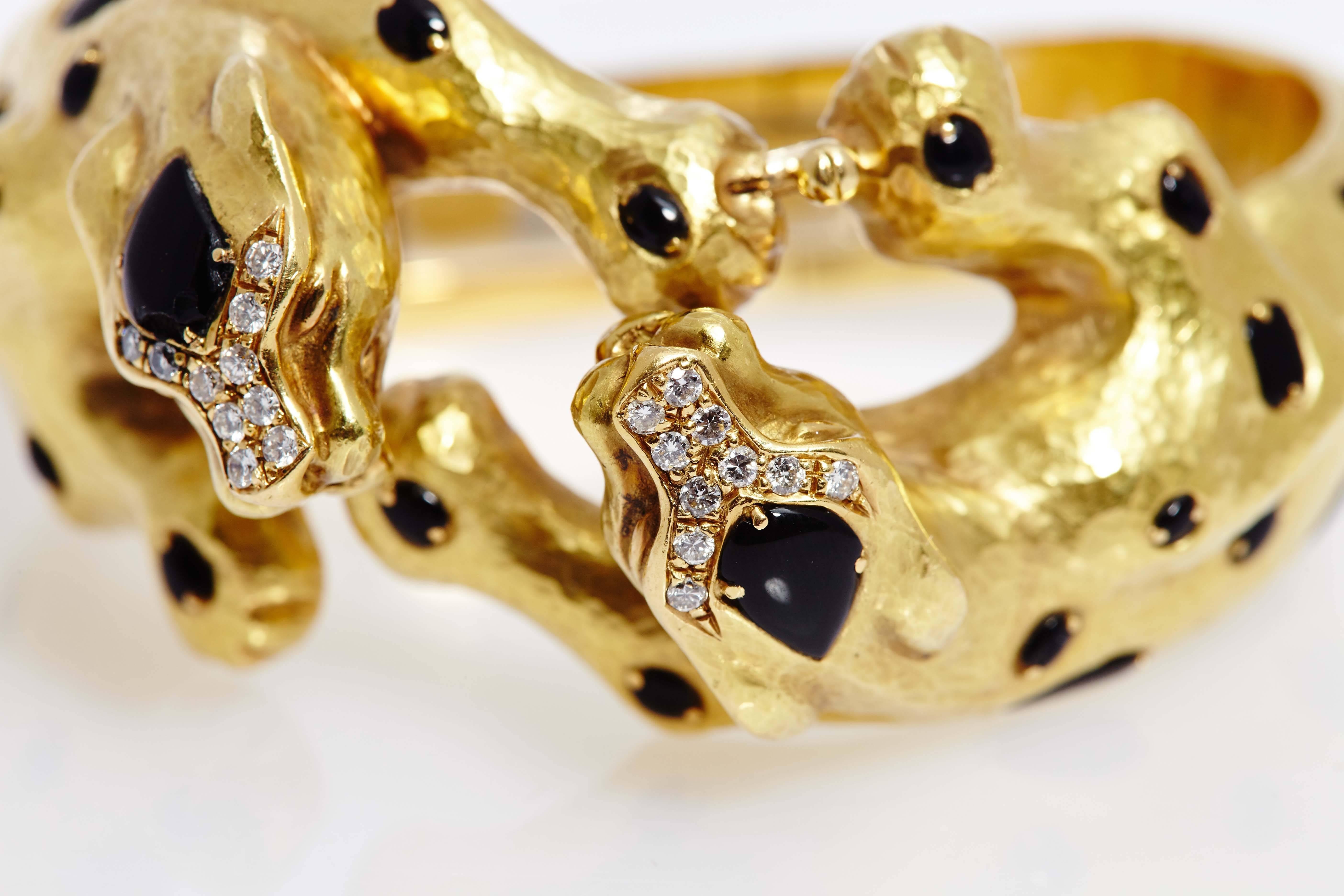 Bracelet italien en forme de léopard Bon état - En vente à New York, NY
