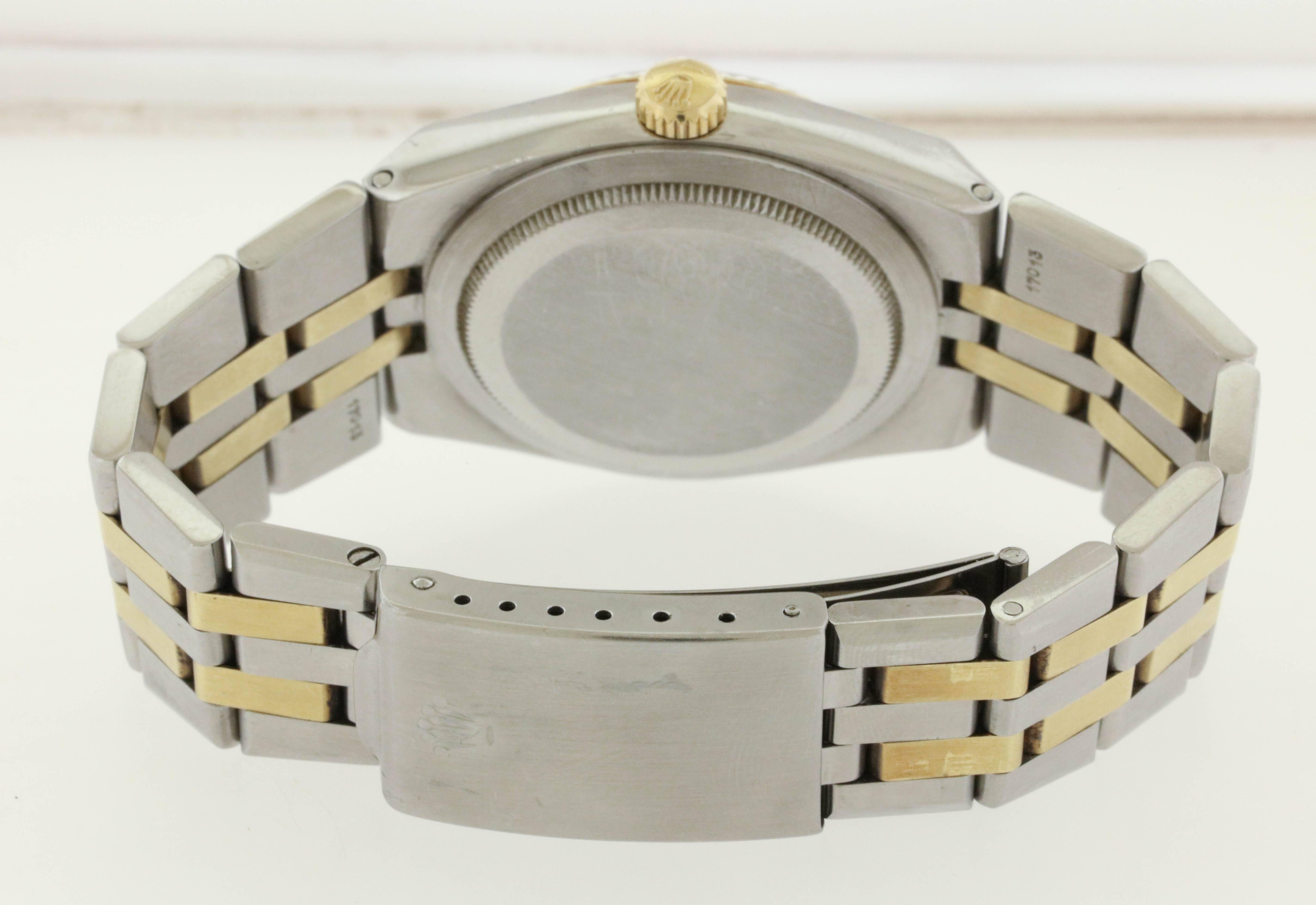 Men's Rolex Yellow Gold Stainless Steel Oysterquartz Datejust Wristwatch Ref 17013