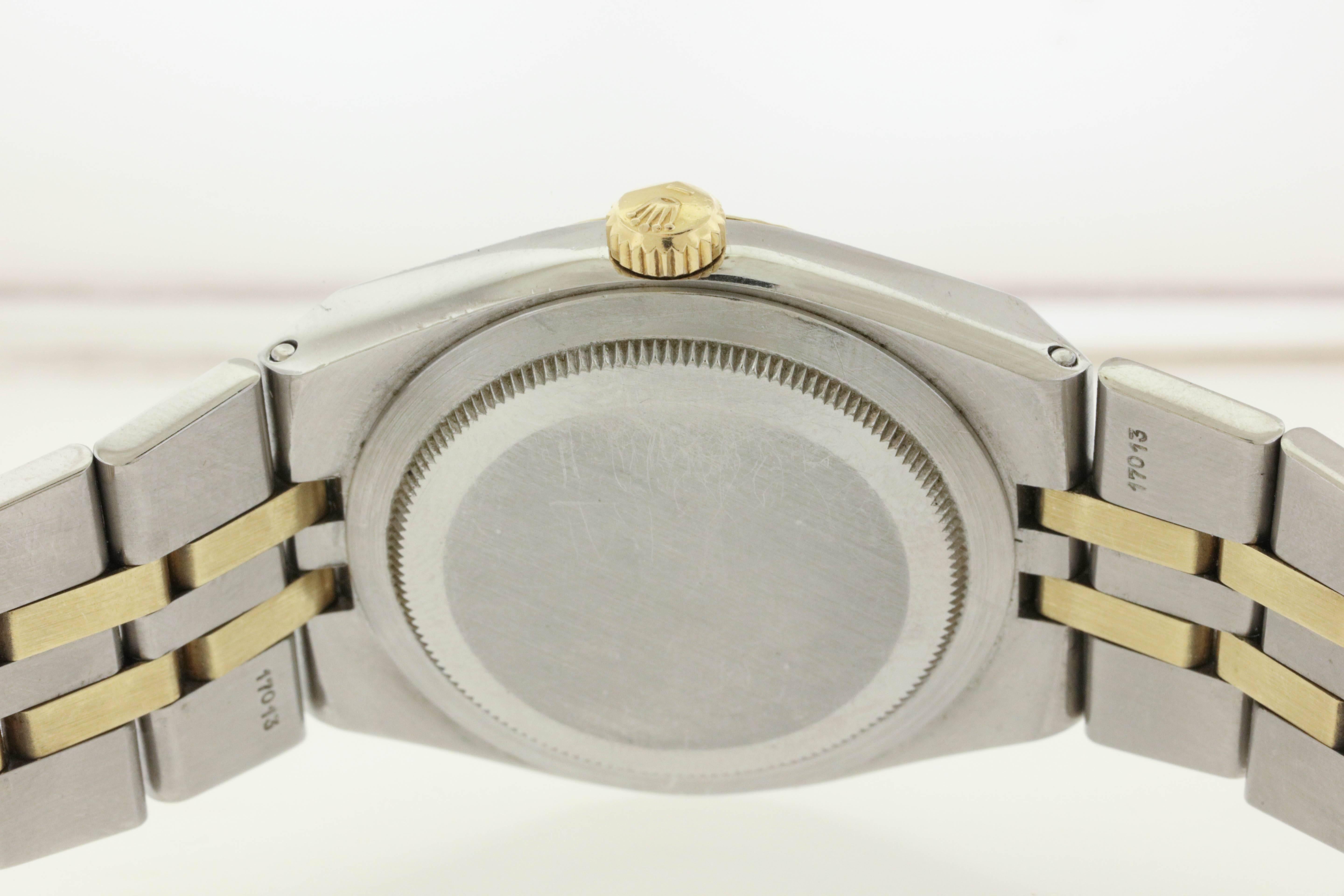 Rolex Yellow Gold Stainless Steel Oysterquartz Datejust Wristwatch Ref 17013 1